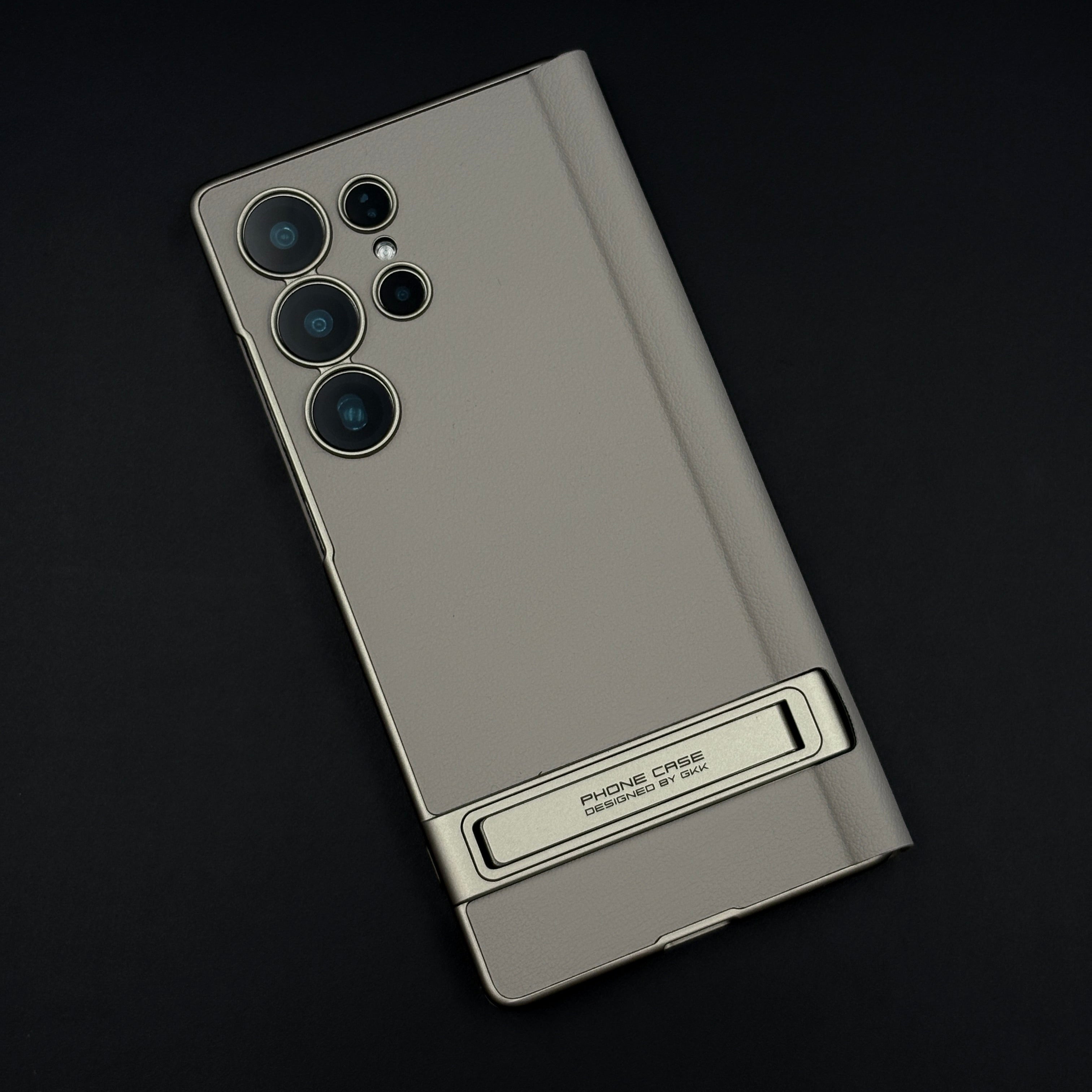 Flip Leather Case with Cardholder Slot & Metal Kickstand for Samsung Galaxy S25 Ultra