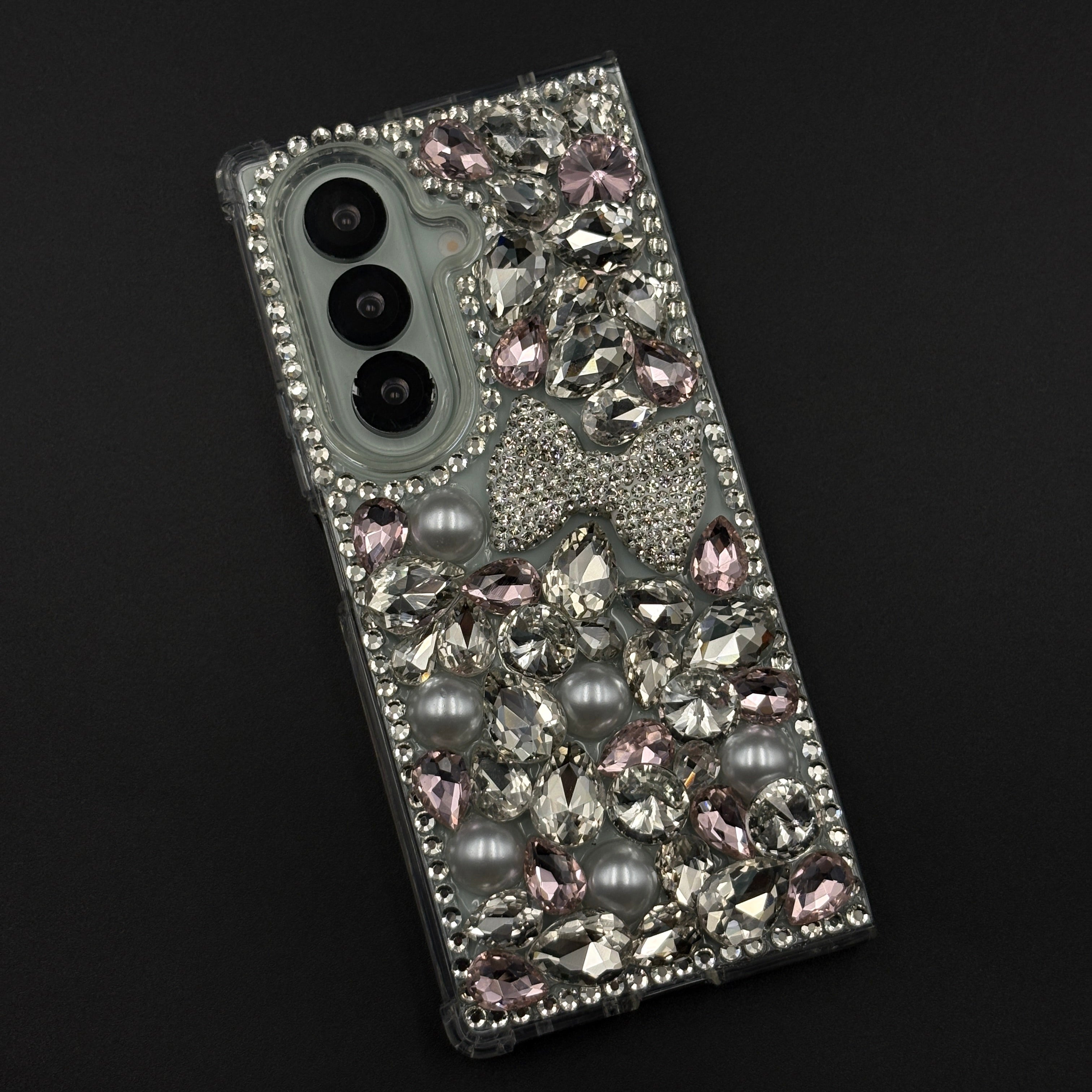 Rose Crystal Bow Pearl Diamond Case for Samsung Galaxy Z Fold 7