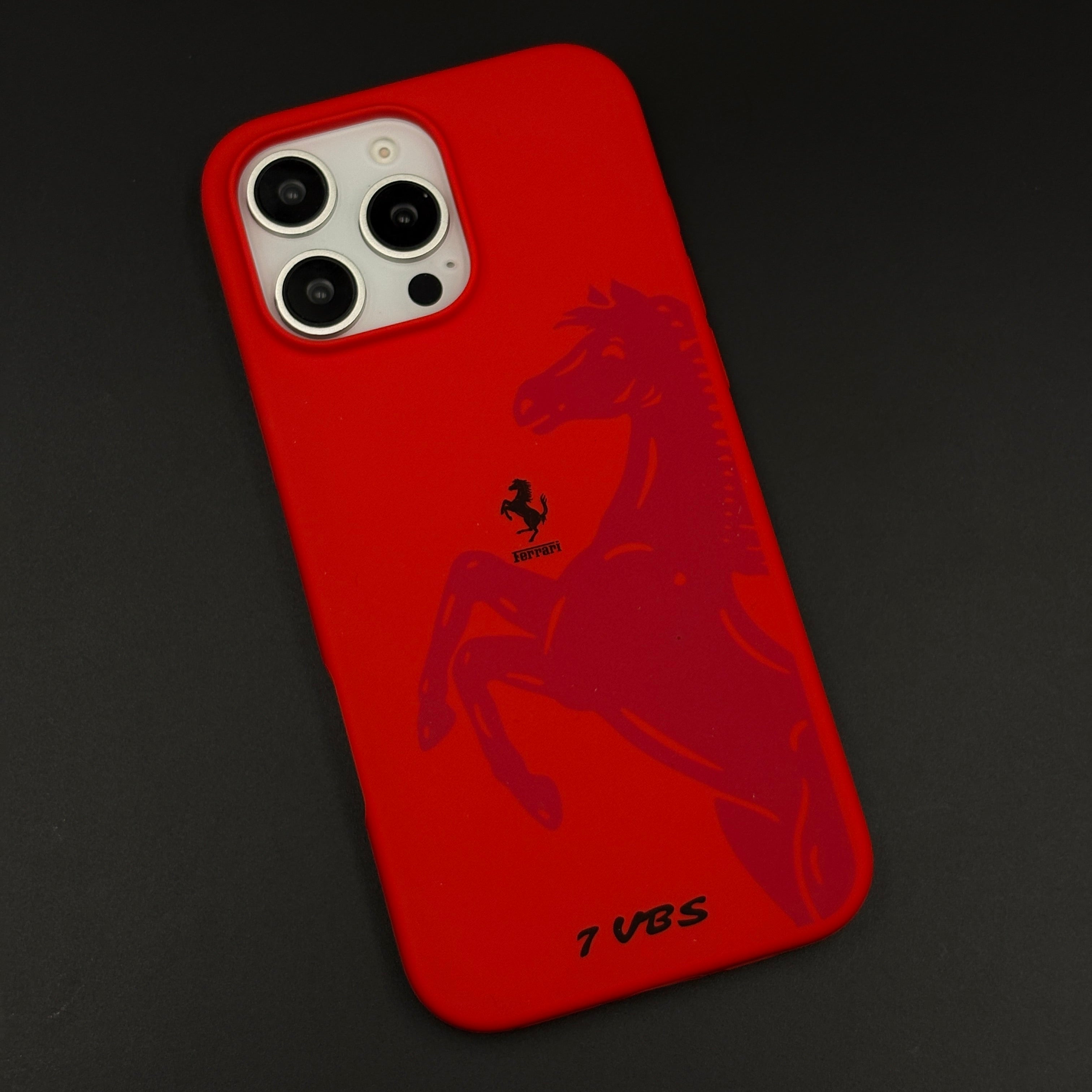 iPhone Sport Series FR Horse Premium Liquid Silk Red Silicone Case