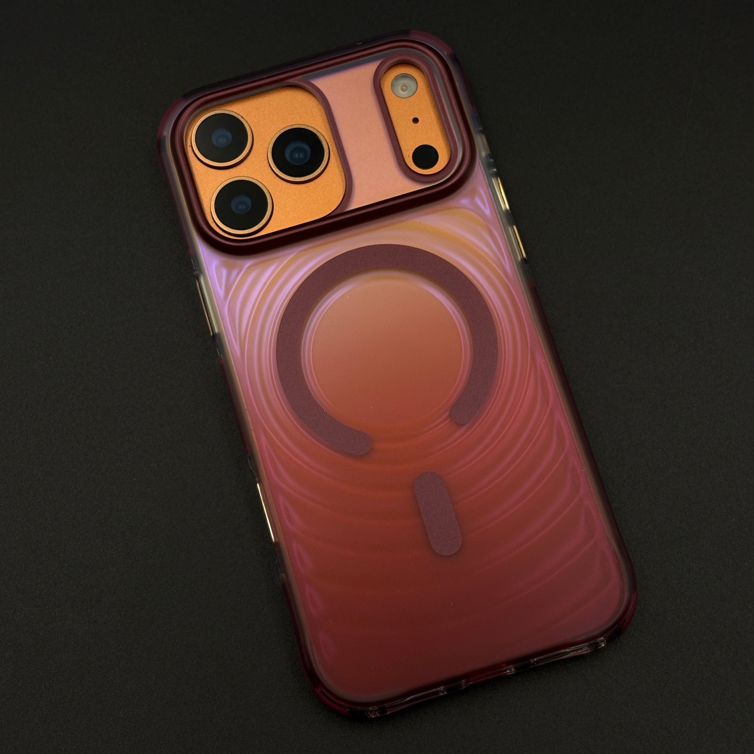 Luxury Burgundy MagSafe Translucent Finish Case for iPhone 17 Series