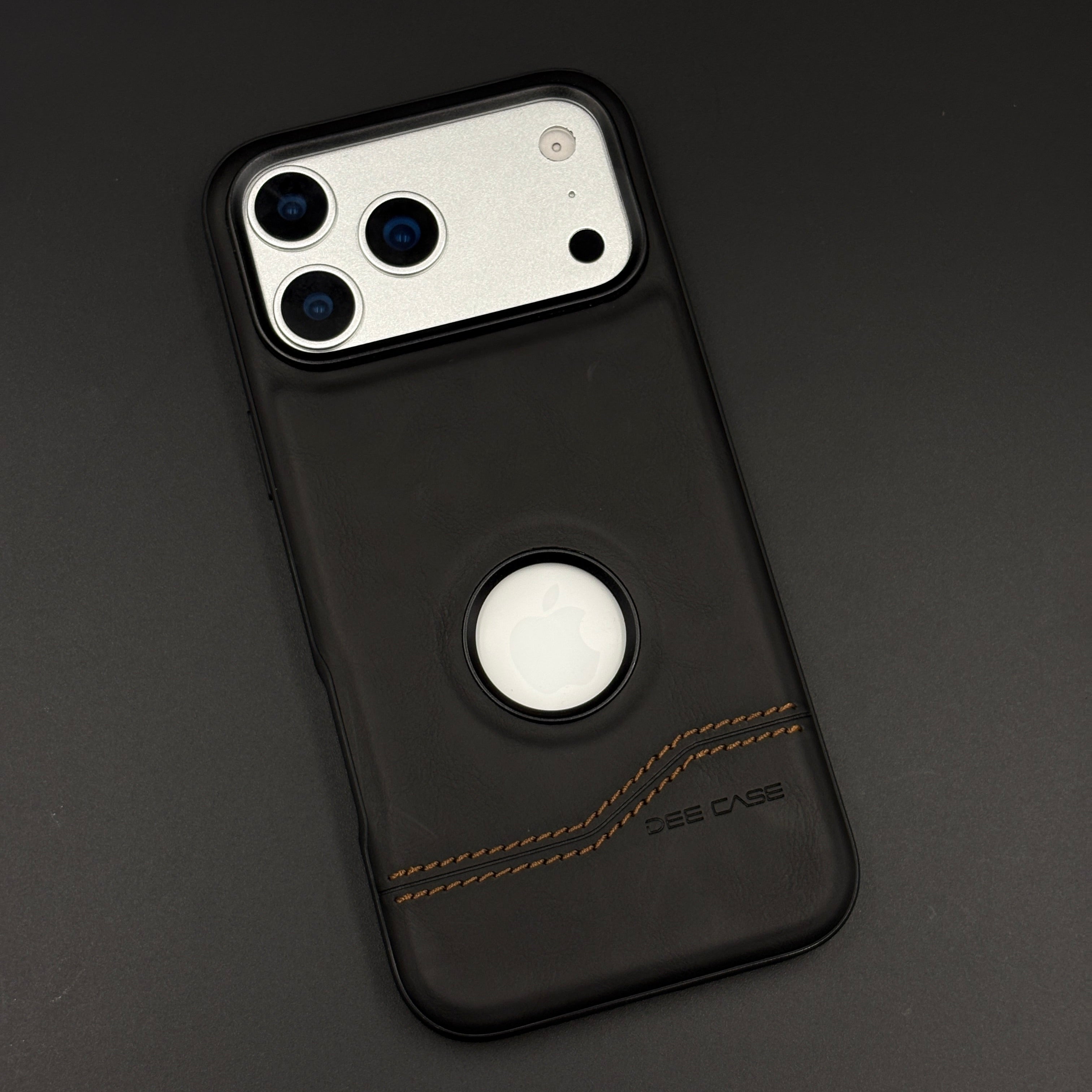 Bottom Stitch Leather Mobile Case Cover for iPhone 17 Series | Logo Cut Designer Edition
