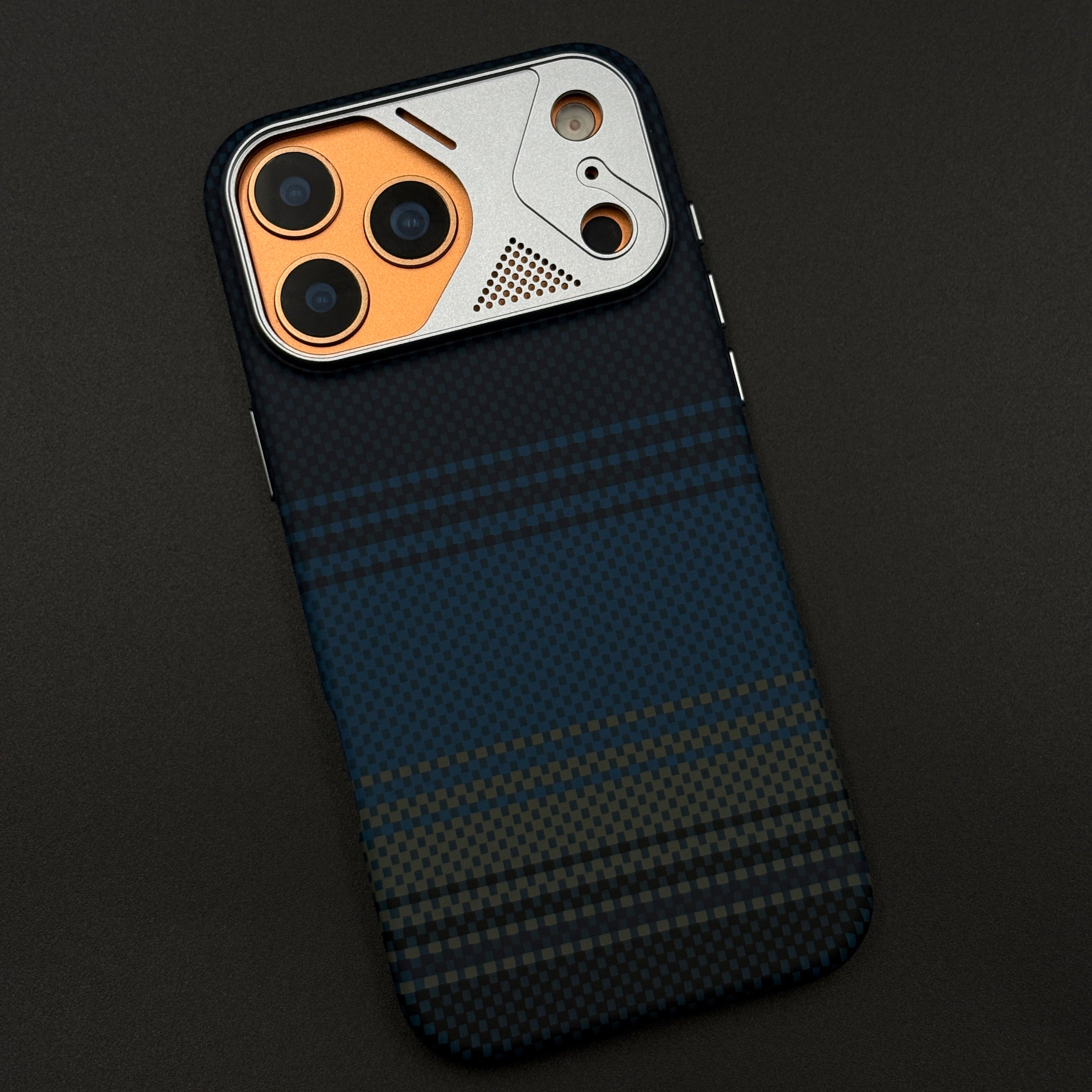 Blue Teal Premium Slim Case for iPhone 17 Series | Rare Aramid Texture Finish | Real Carbon Fibre Feel | Hidden MagSafe
