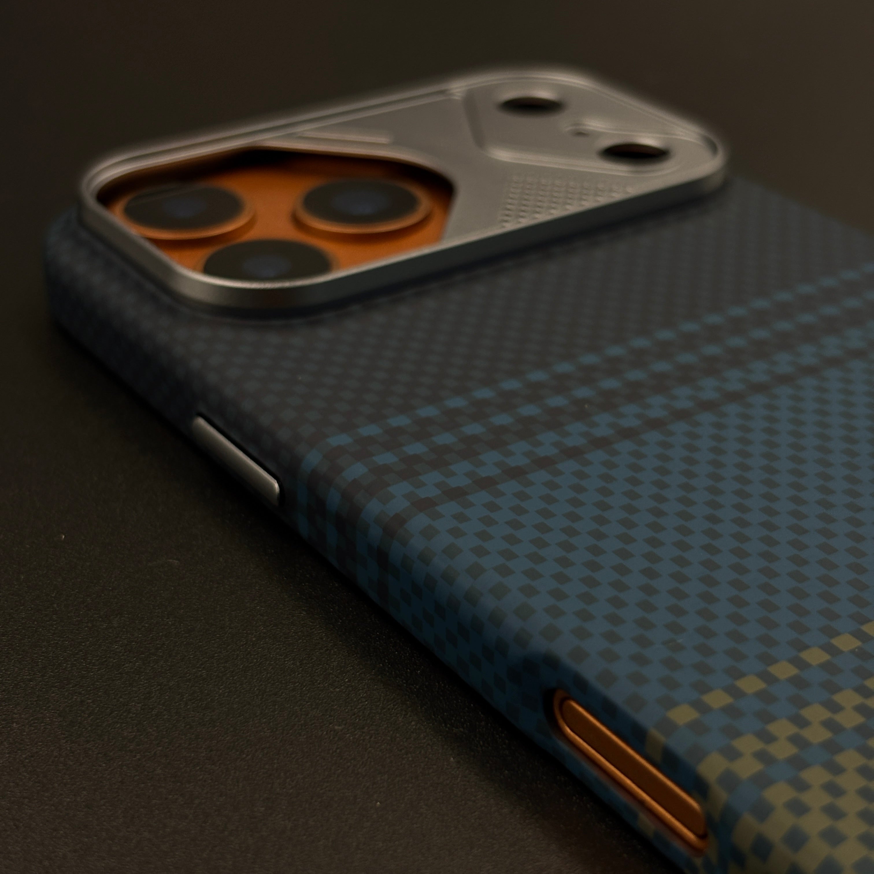 Blue Teal Premium Slim Case for iPhone 17 Series | Rare Aramid Texture Finish | Real Carbon Fibre Feel | Hidden MagSafe