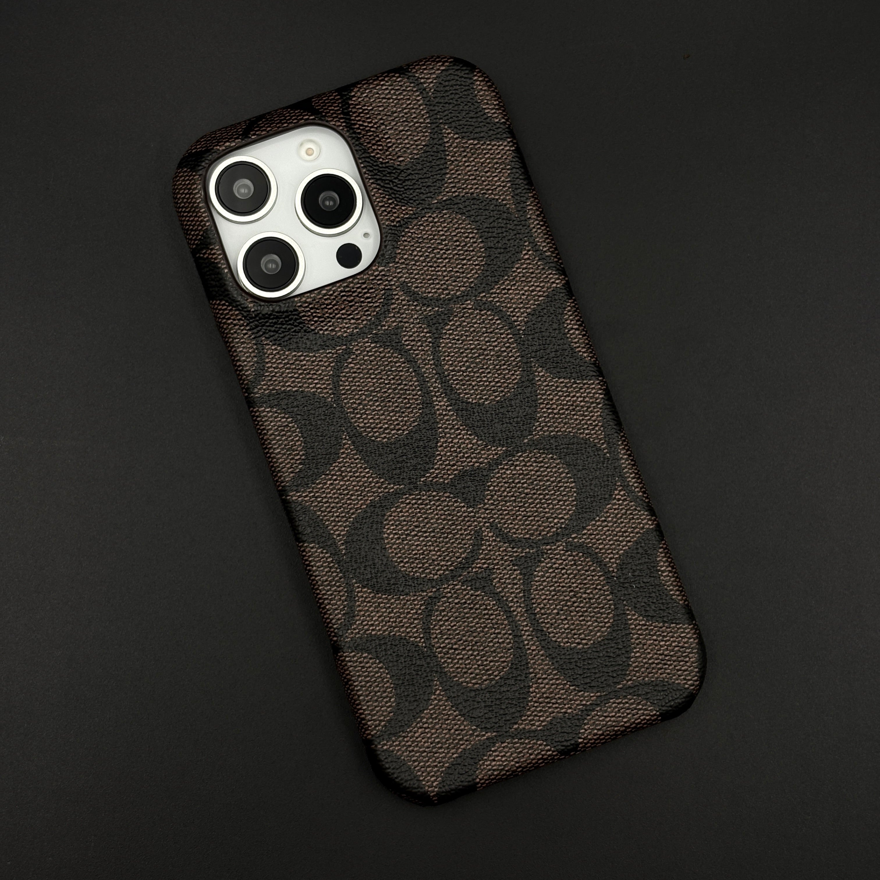 CC Pattern PU Leather Case Cover for iPhone | Iconic Luxury Brand | Slim Designer Fit