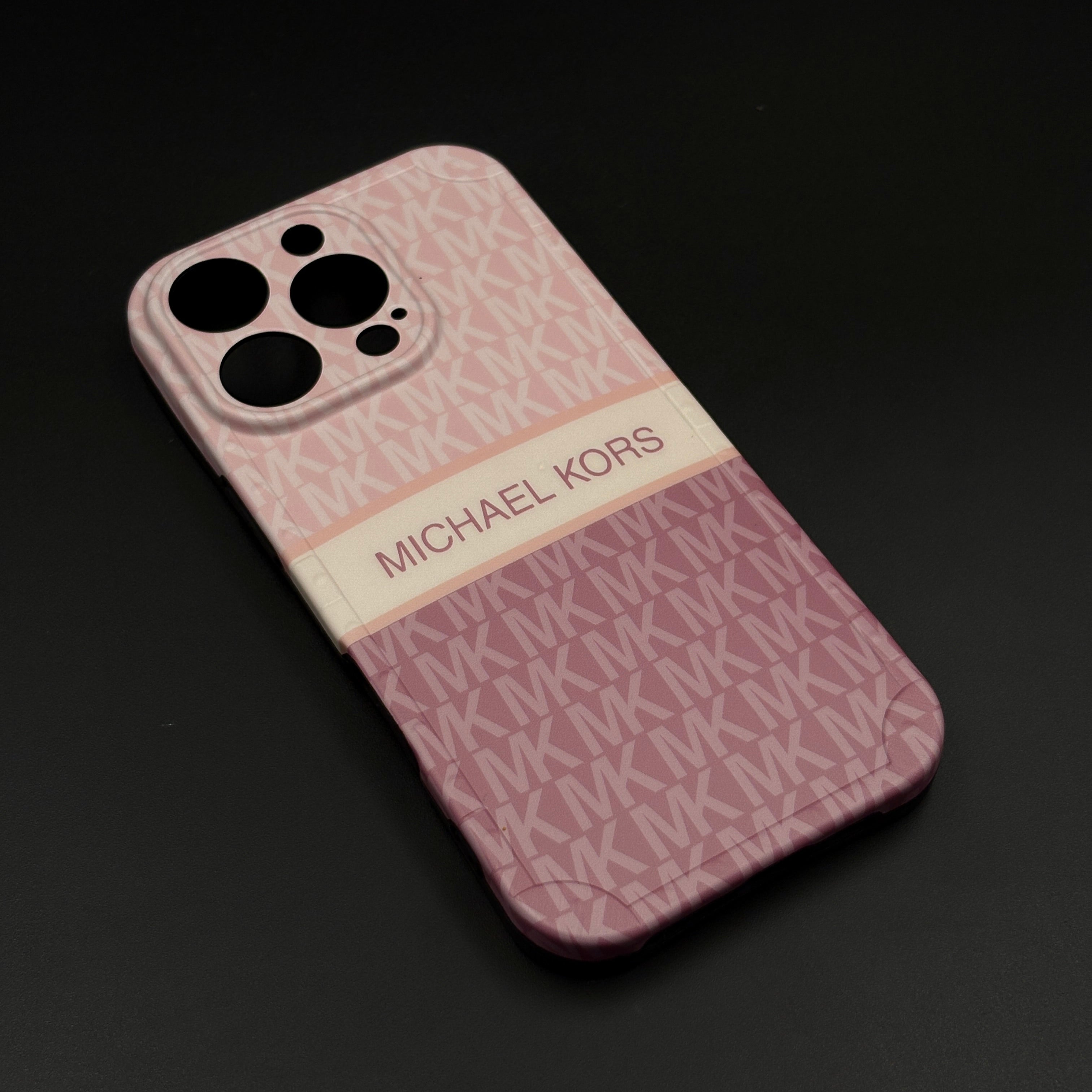iPhone 15 Series Luxury MK Pattern Camera Protection Case Cover