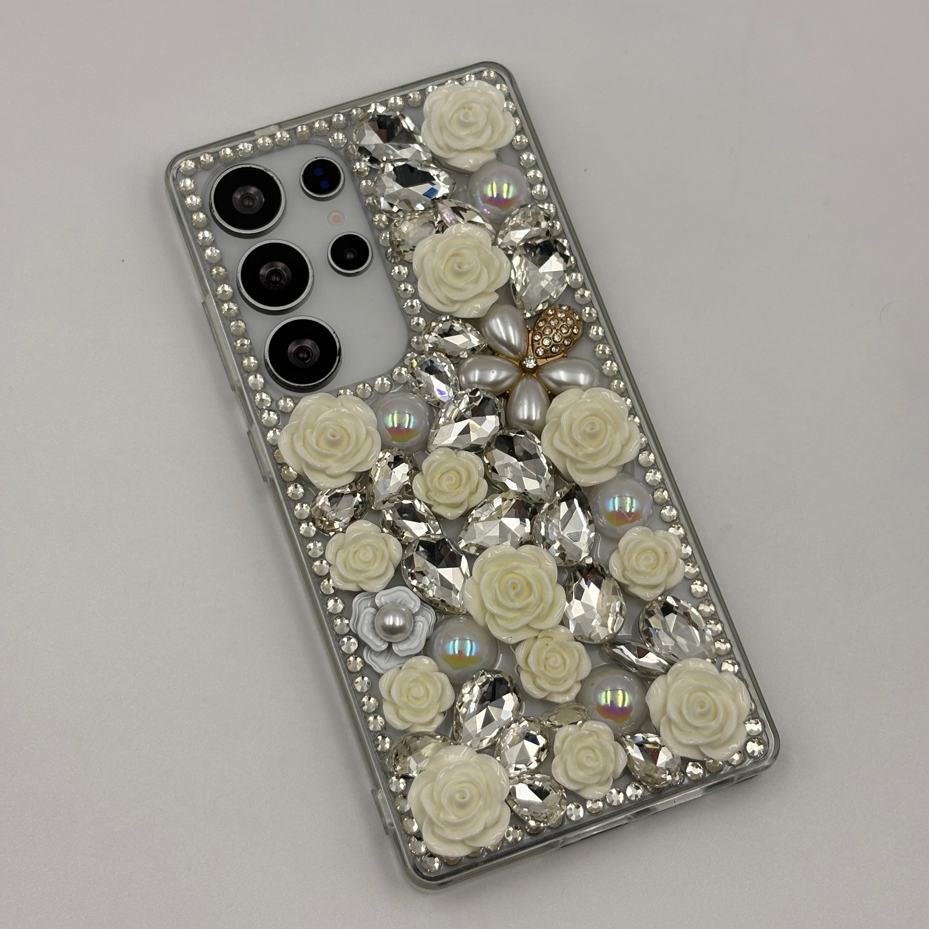 Samsung Galaxy S25 Ultra Rose Floral Rhinestone Diamond Case