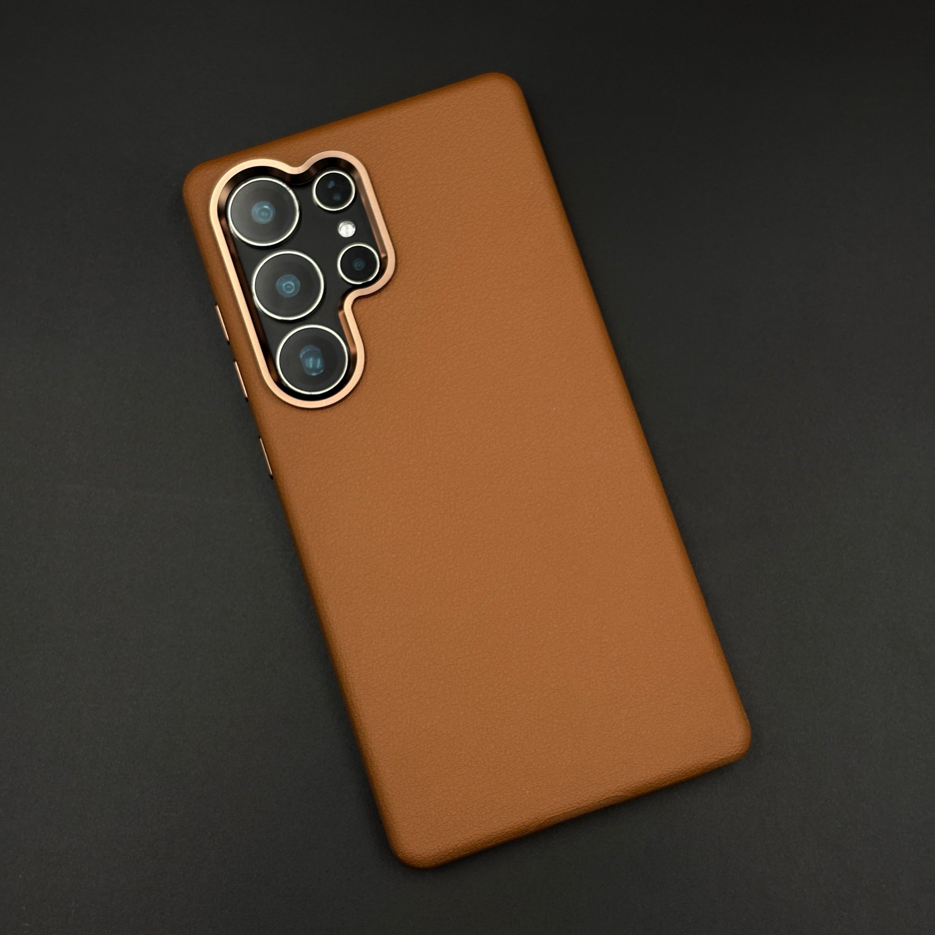 Wireless Charging Leather Case for Samsung Galaxy S25 Ultra | Hidden MagSafe | Elegant Luxury Cover