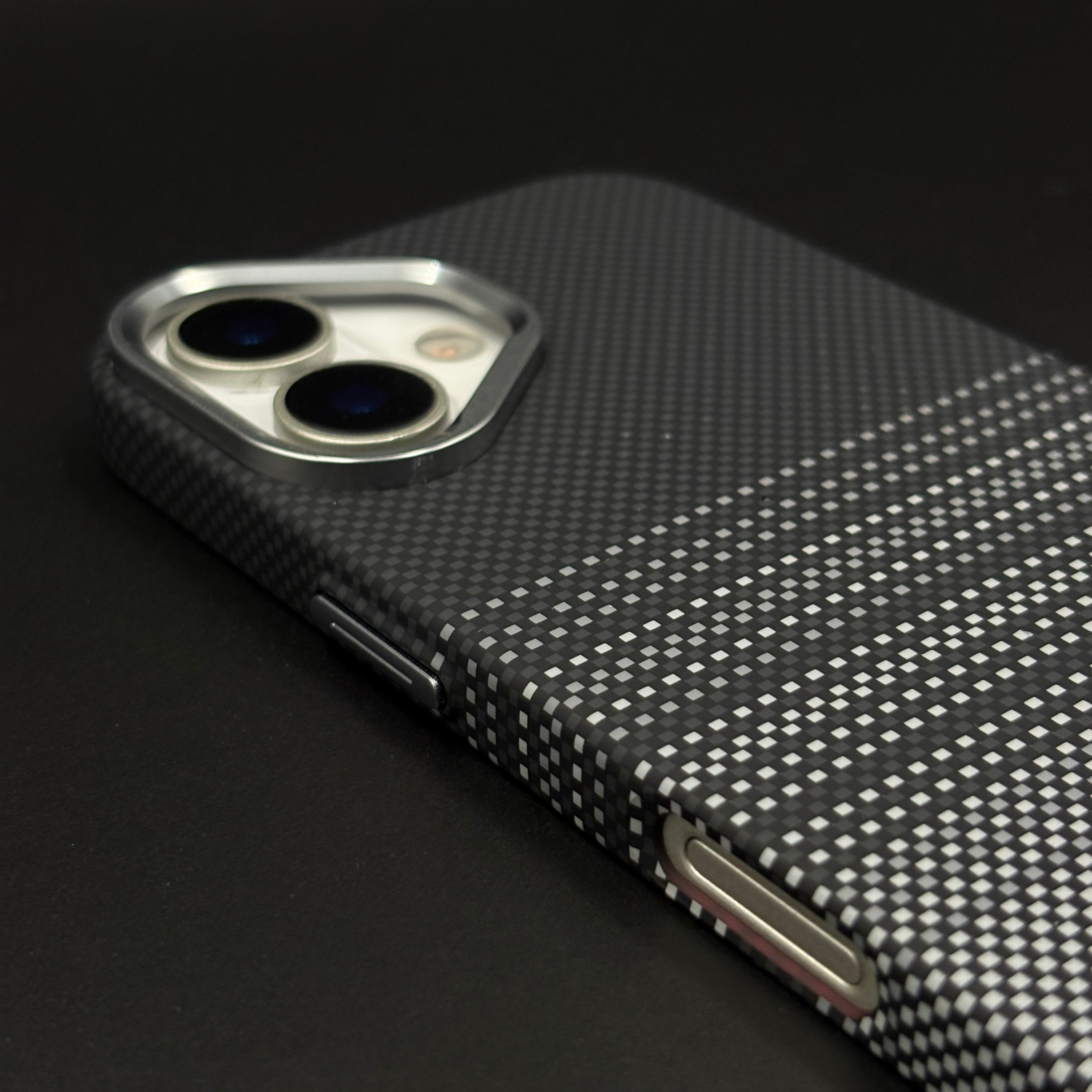 Black Graphite Stripe Case Slim Mobile Case Cover for iPhone 17 | Rare Aramid Texture Finish | Real Carbon Fibre Feel | Hidden MagSafe