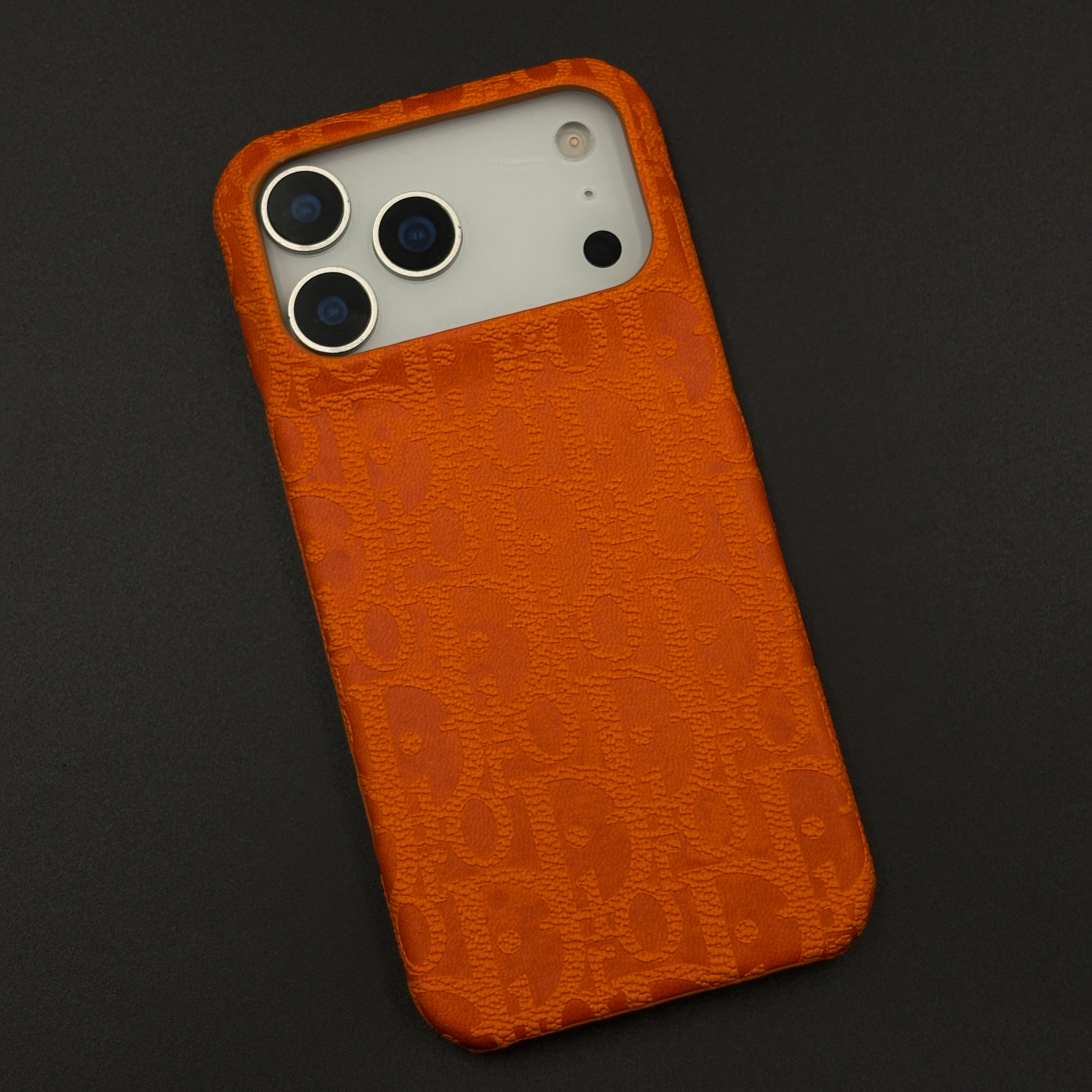 Luxury Oblique CD Monogram Orange Case Cover for iPhone 17 Series