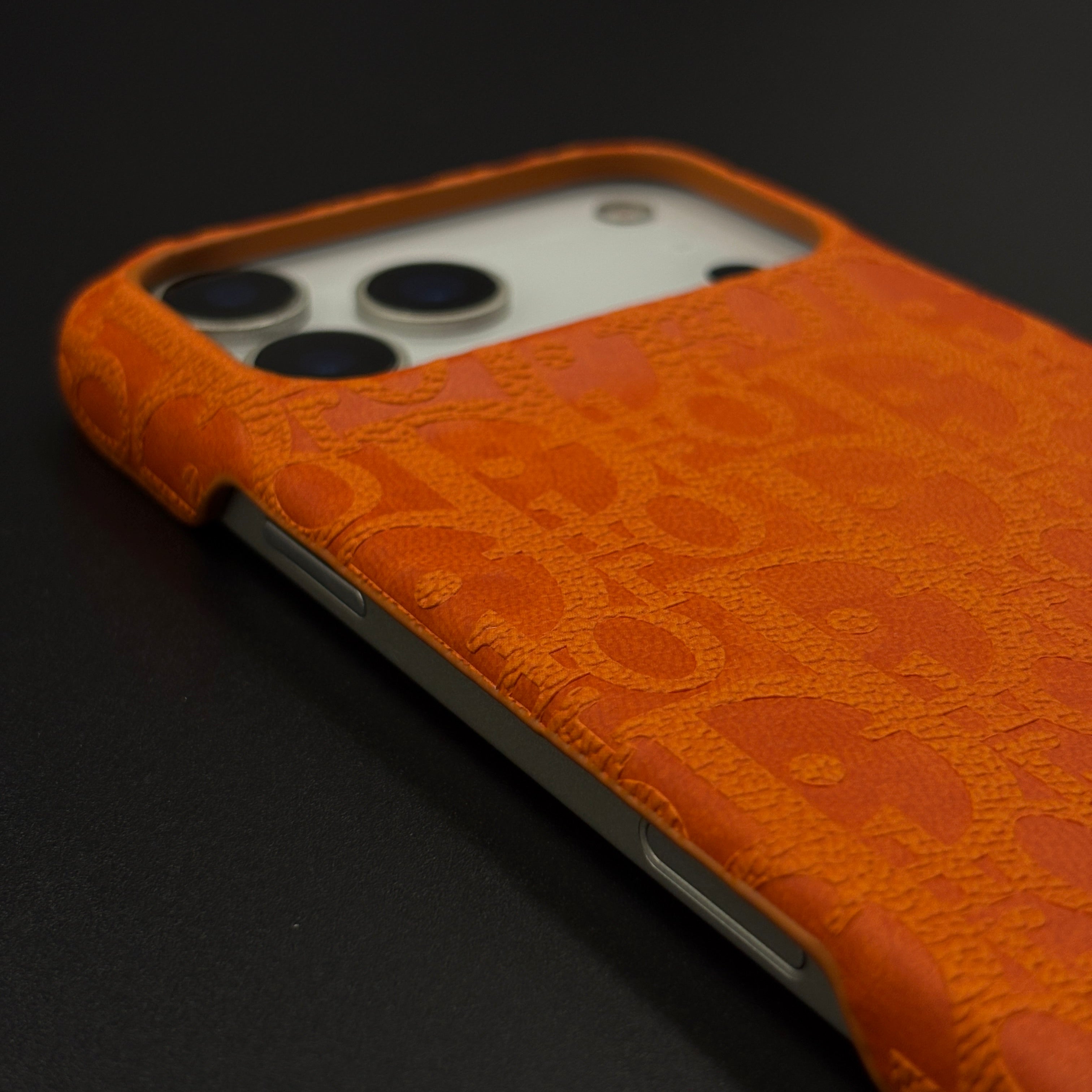 Luxury Oblique CD Monogram Orange Case Cover for iPhone 17 Series