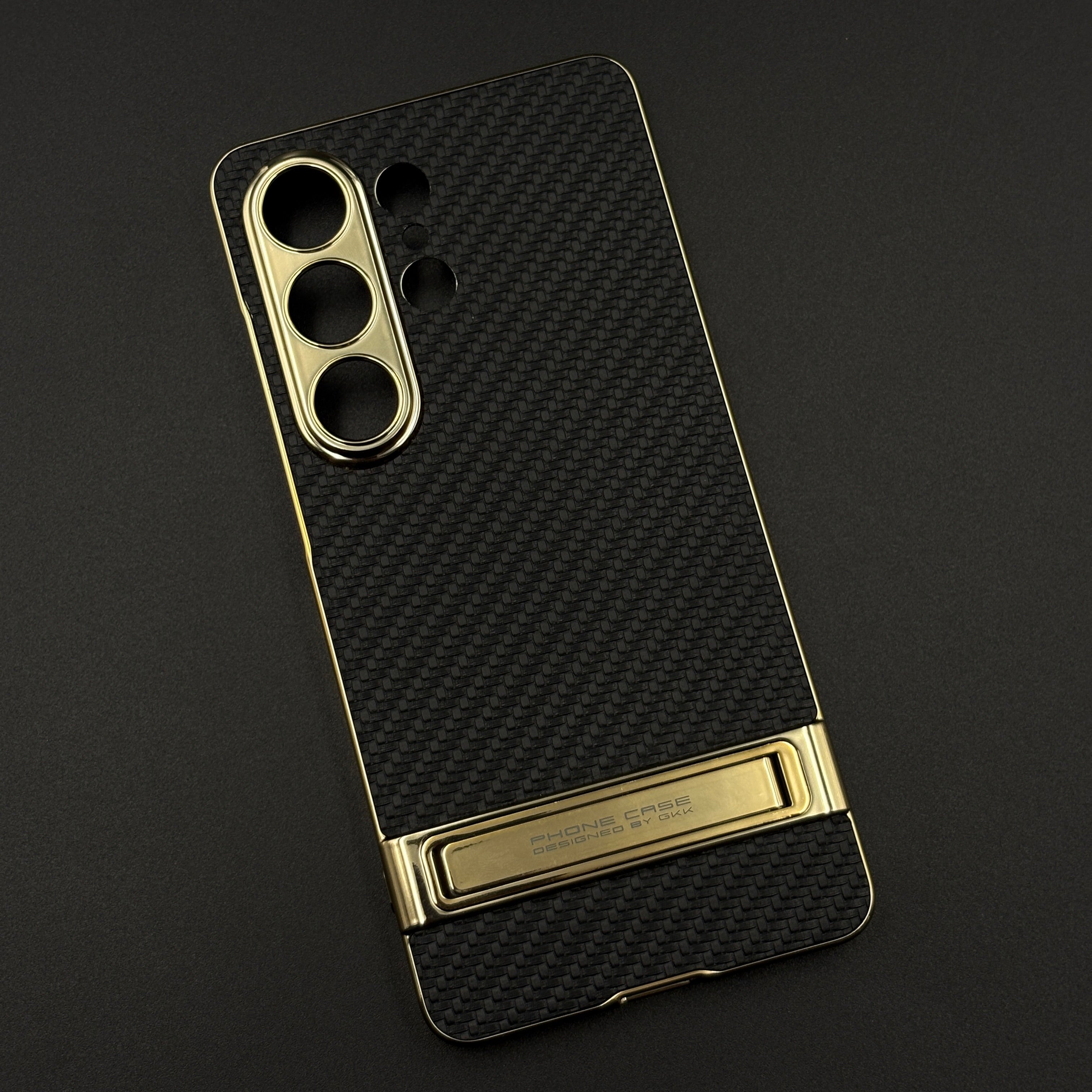 Luxury Chrome Frame Kickstand Leather Case Cover for Samsung Galaxy S26 Ultra