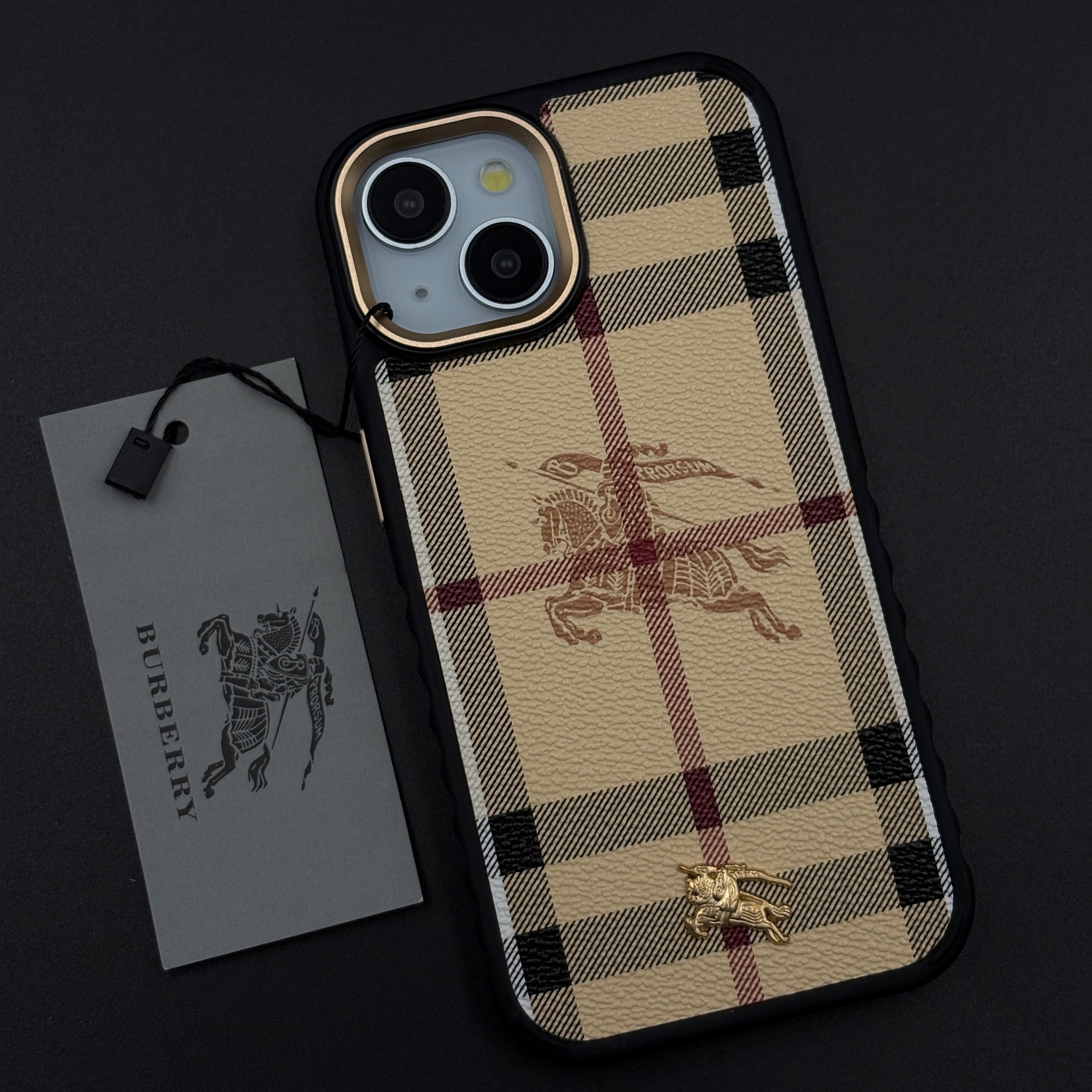 BBRY Luxe Heritage Plaid Case for iPhone with Gold Accent and Classic Check Finish