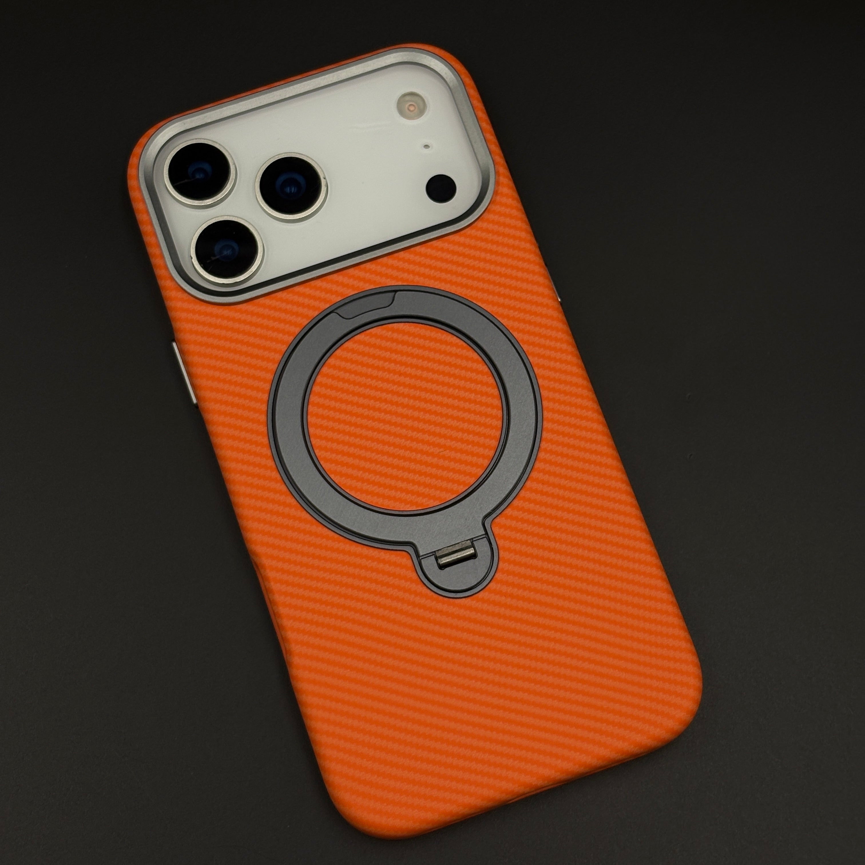 Carbon Fibre Case with Rotating Stand & MagSafe for iPhone 17 Series | Protective Cover