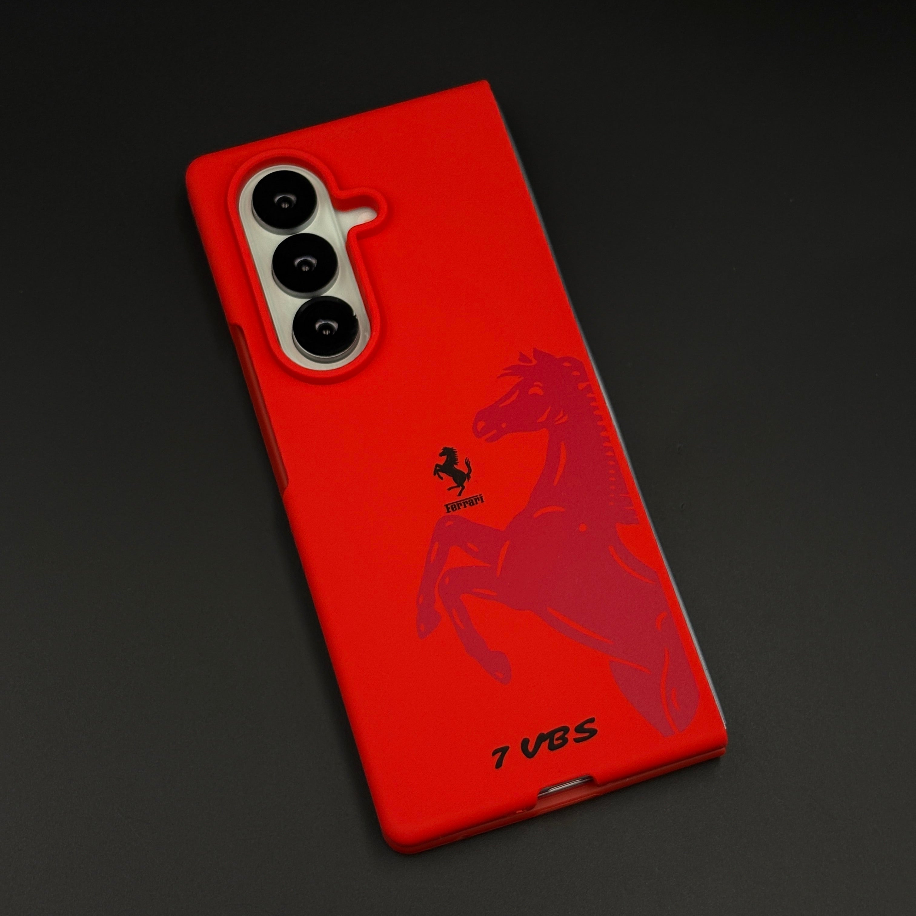 FR Horse Silhouette Red Mobile Case Cover for Samsung Galaxy Z Fold 7 | Soft Silicone Touch | Sports Edition