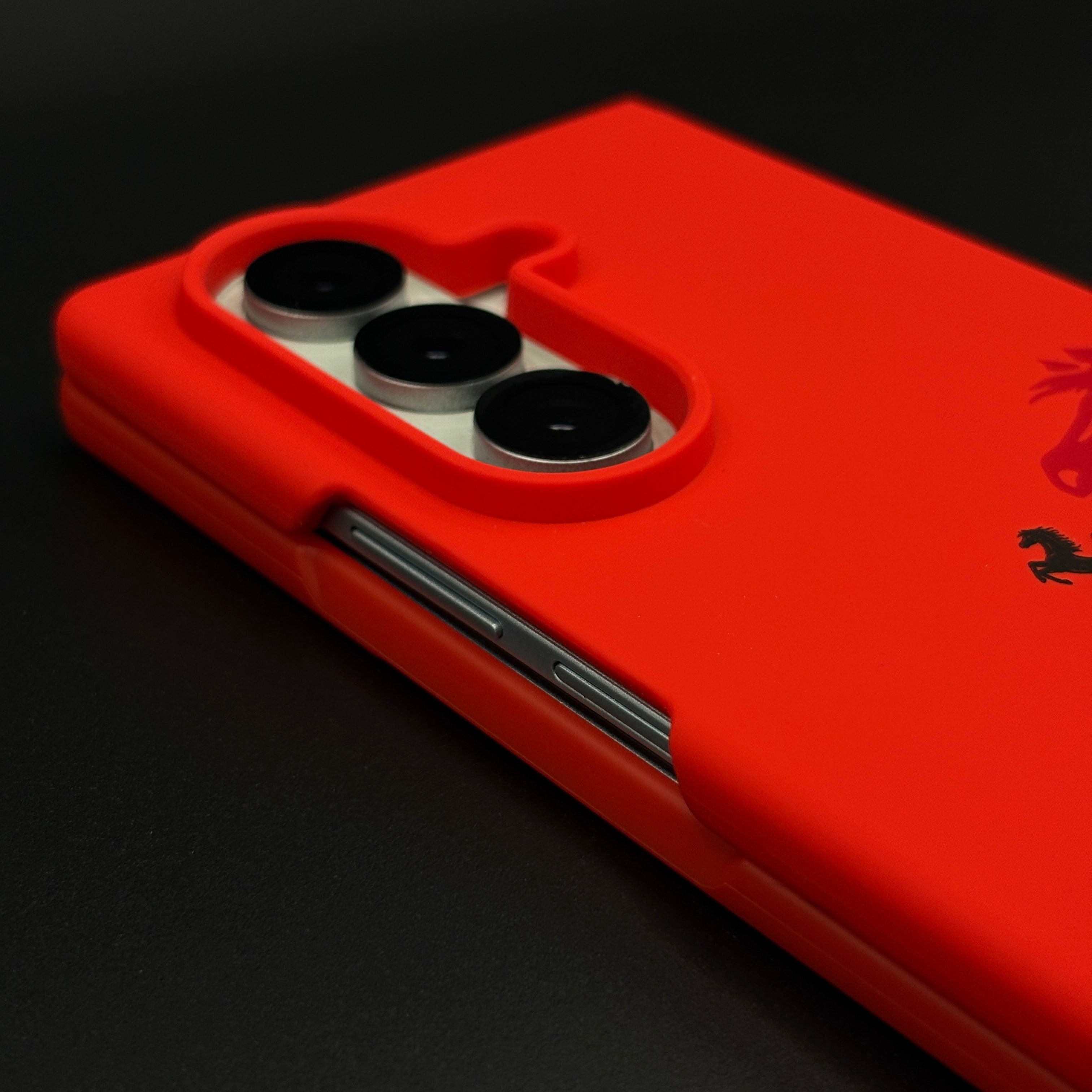 FR Horse Silhouette Red Mobile Case Cover for Samsung Galaxy Z Fold 7 | Soft Silicone Touch | Sports Edition