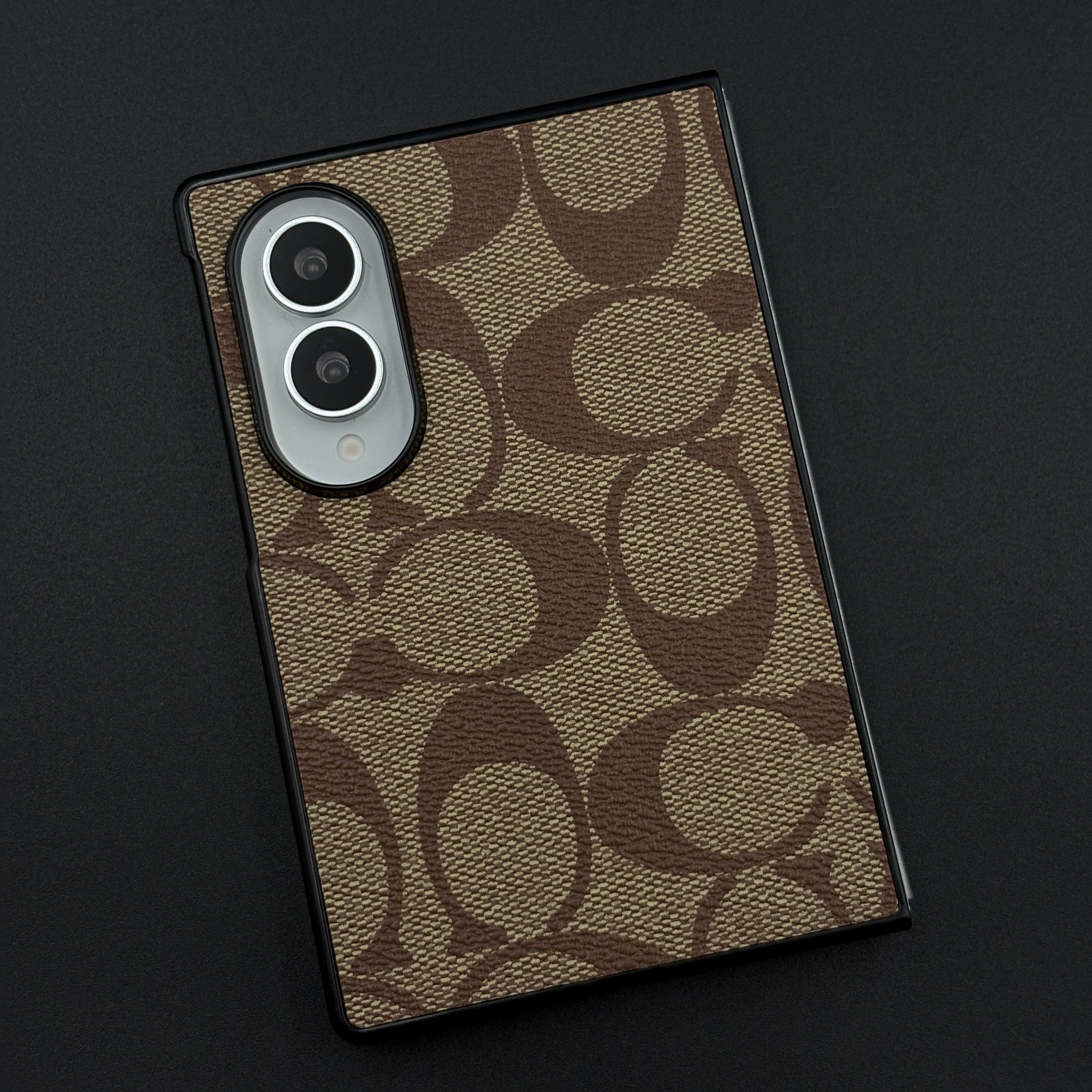 CC Pattern PU Leather Case for Samsung Galaxy Z Fold 8 | Monogram Soft Touch Protection