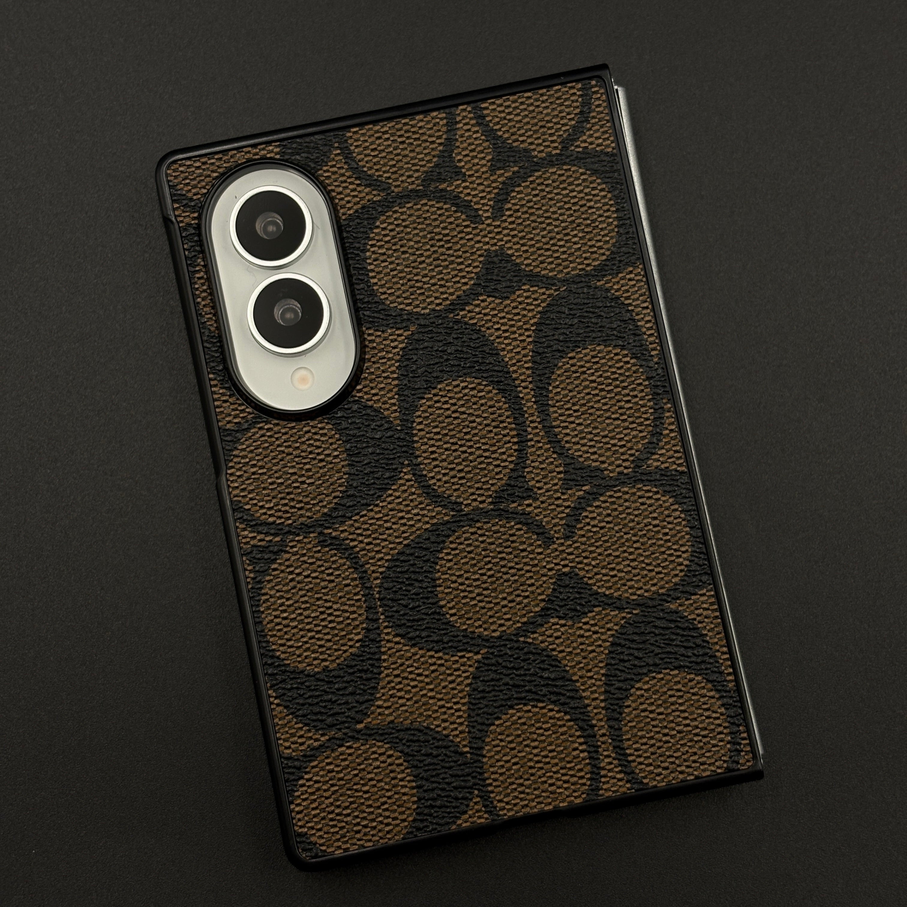 CC Pattern PU Leather Case for Samsung Galaxy Z Fold 8 | Monogram Soft Touch Protection
