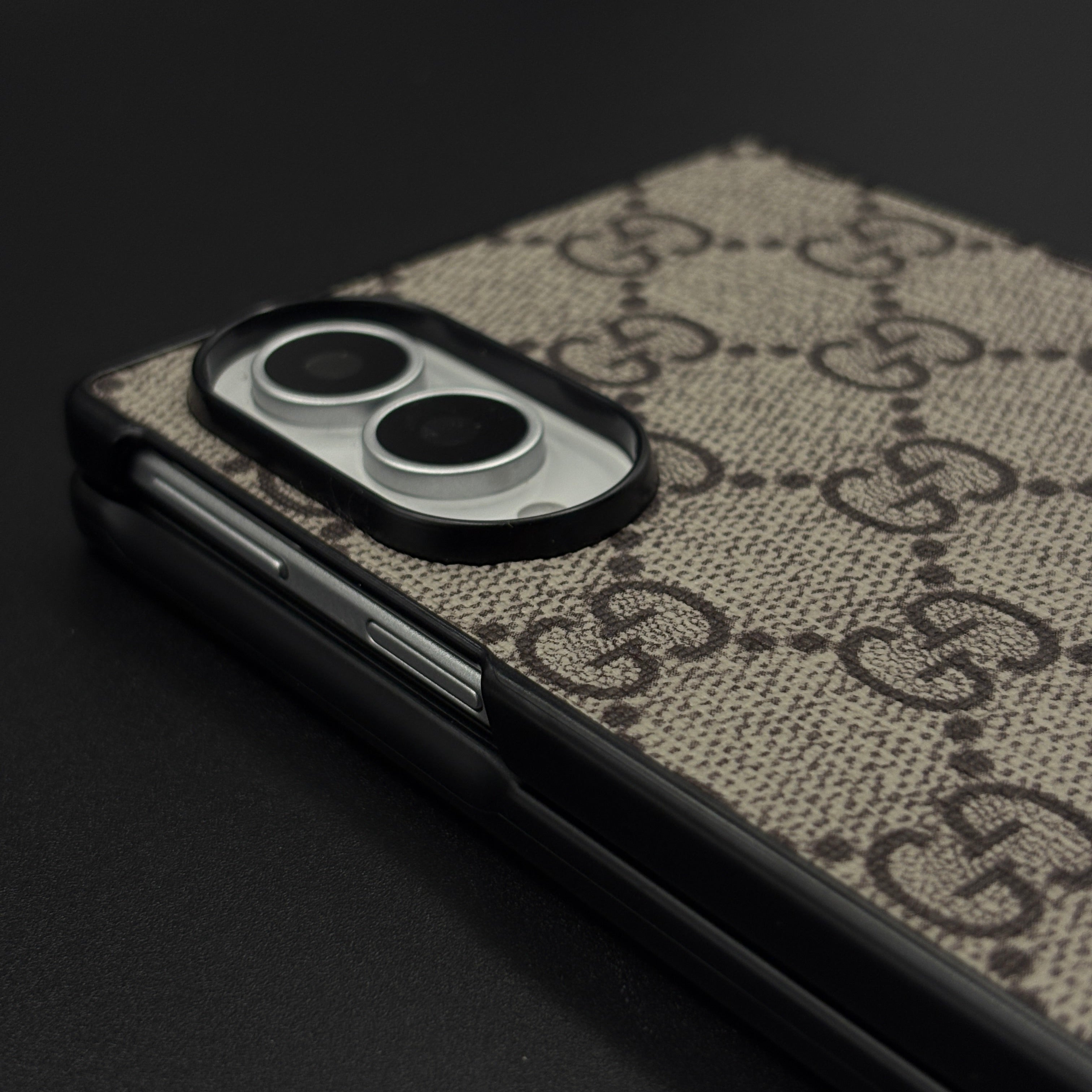 Luxury Brand PU Leather GG Case for Samsung Galaxy Z Fold 8 | Designer Protective Cover