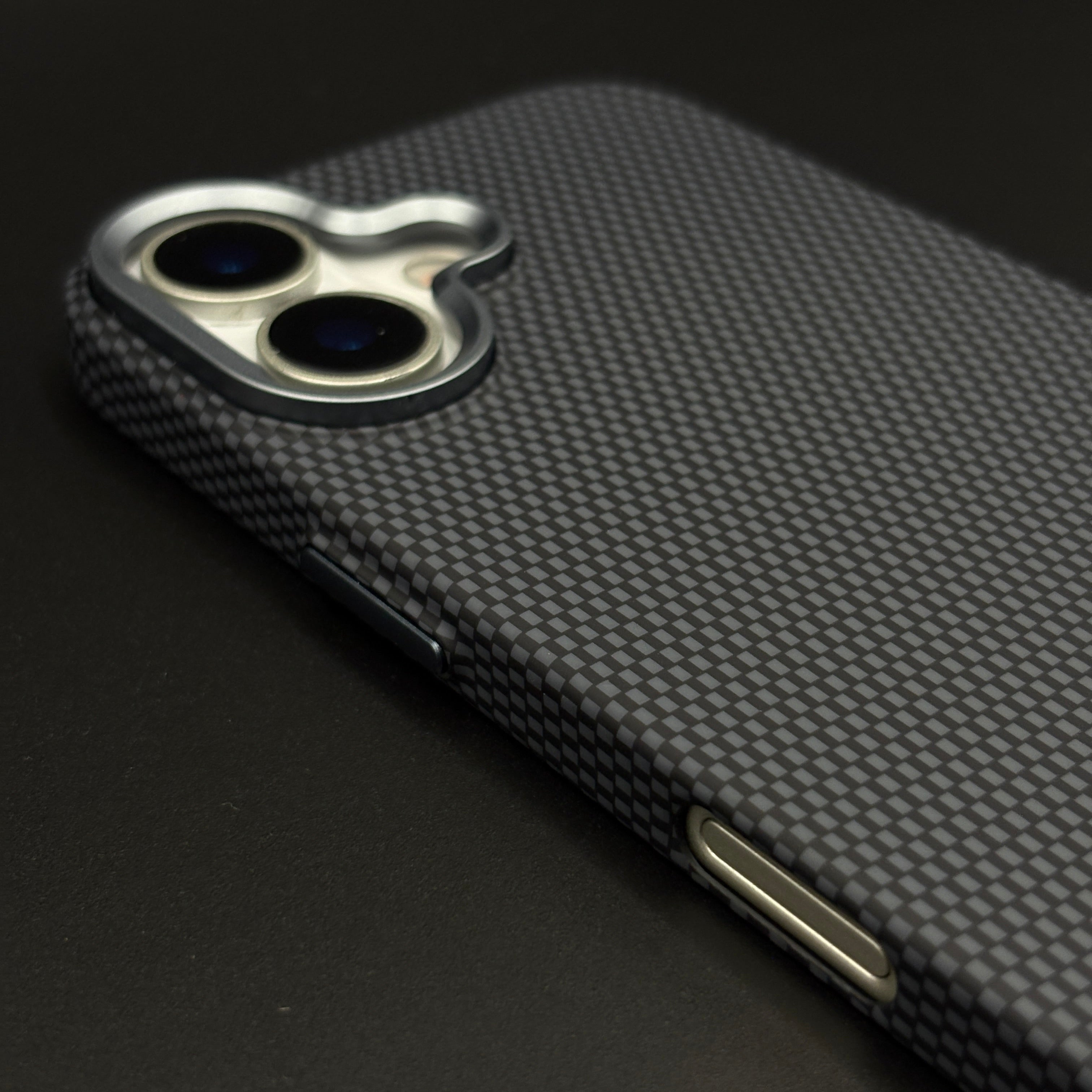 UltraLite Black Case Slim Mobile Case Cover for iPhone 17 | Rare Aramid Texture Finish | Real Carbon Fibre Feel | Hidden MagSafe