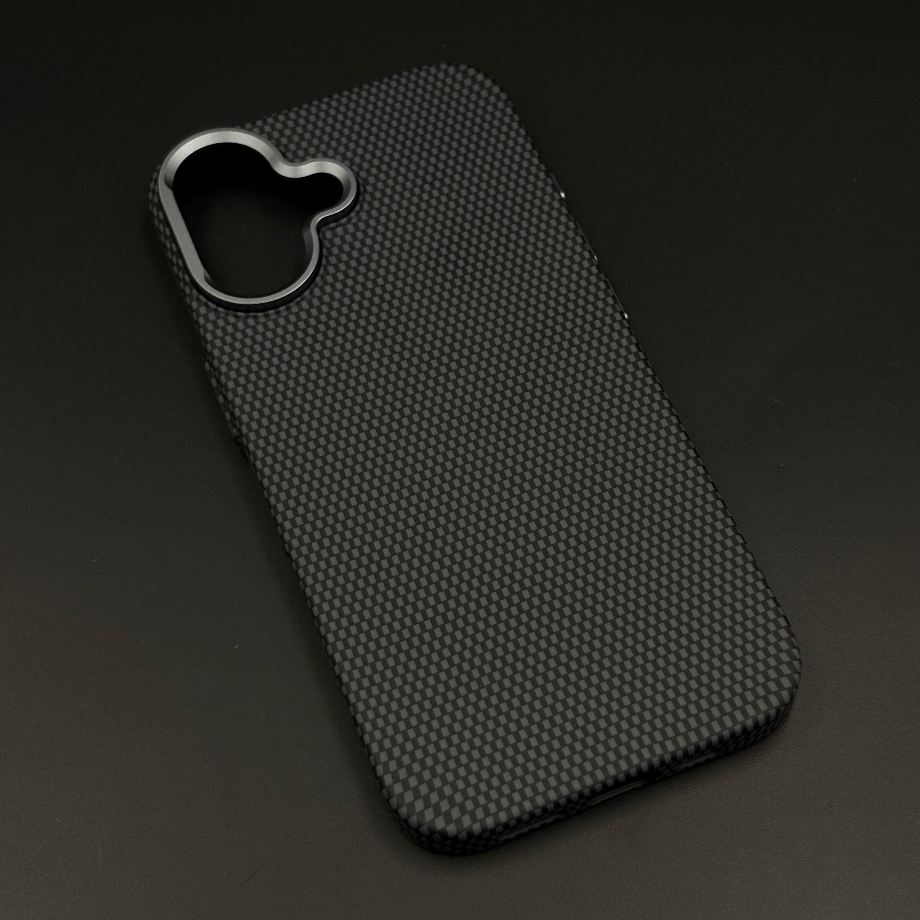 UltraLite Black Case Slim Mobile Case Cover for iPhone 16 Series | Rare Aramid Texture Finish | Real Carbon Fibre Feel | Hidden MagSafe