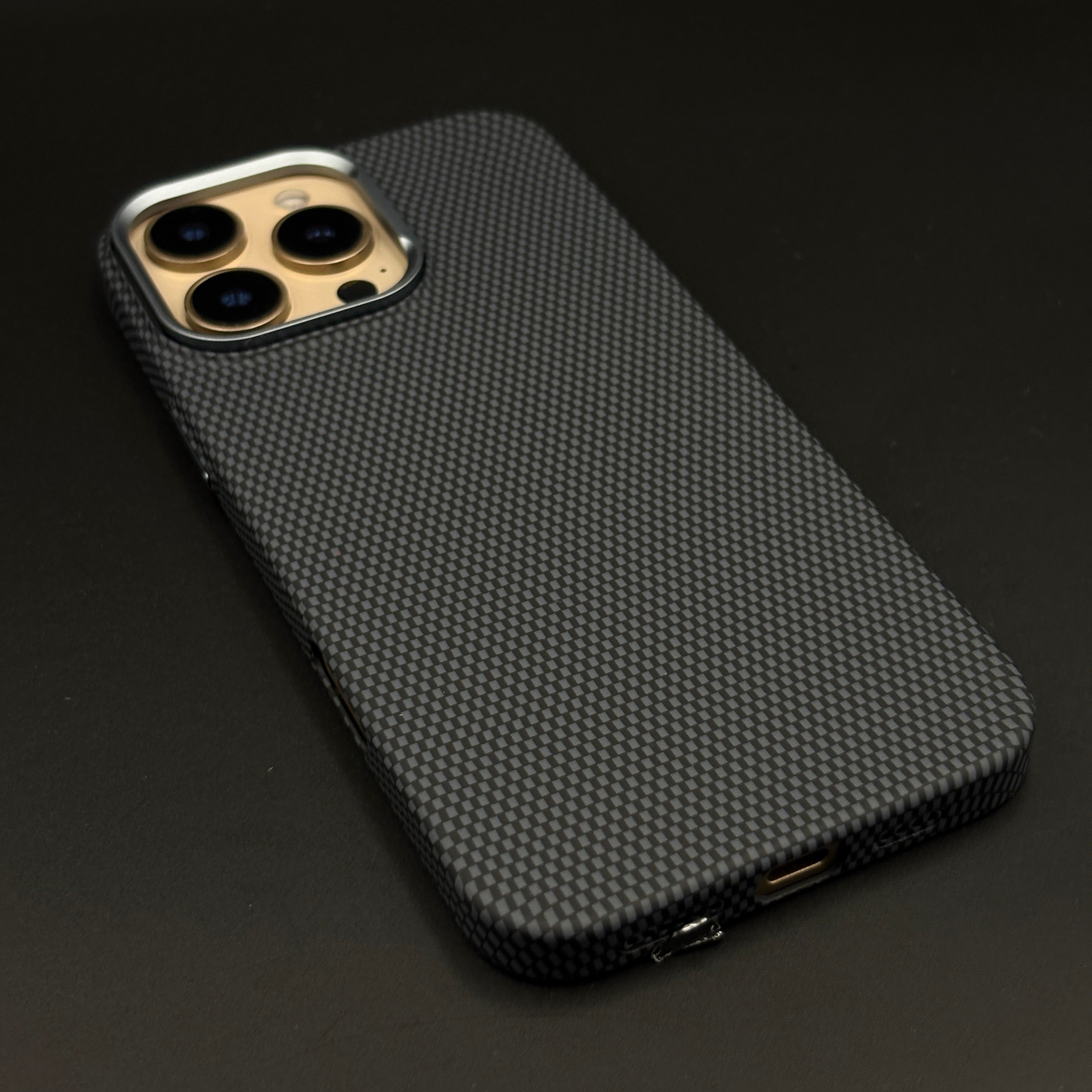 UltraLite Black Case Slim Mobile Case Cover for iPhone 16 Series | Rare Aramid Texture Finish | Real Carbon Fibre Feel | Hidden MagSafe