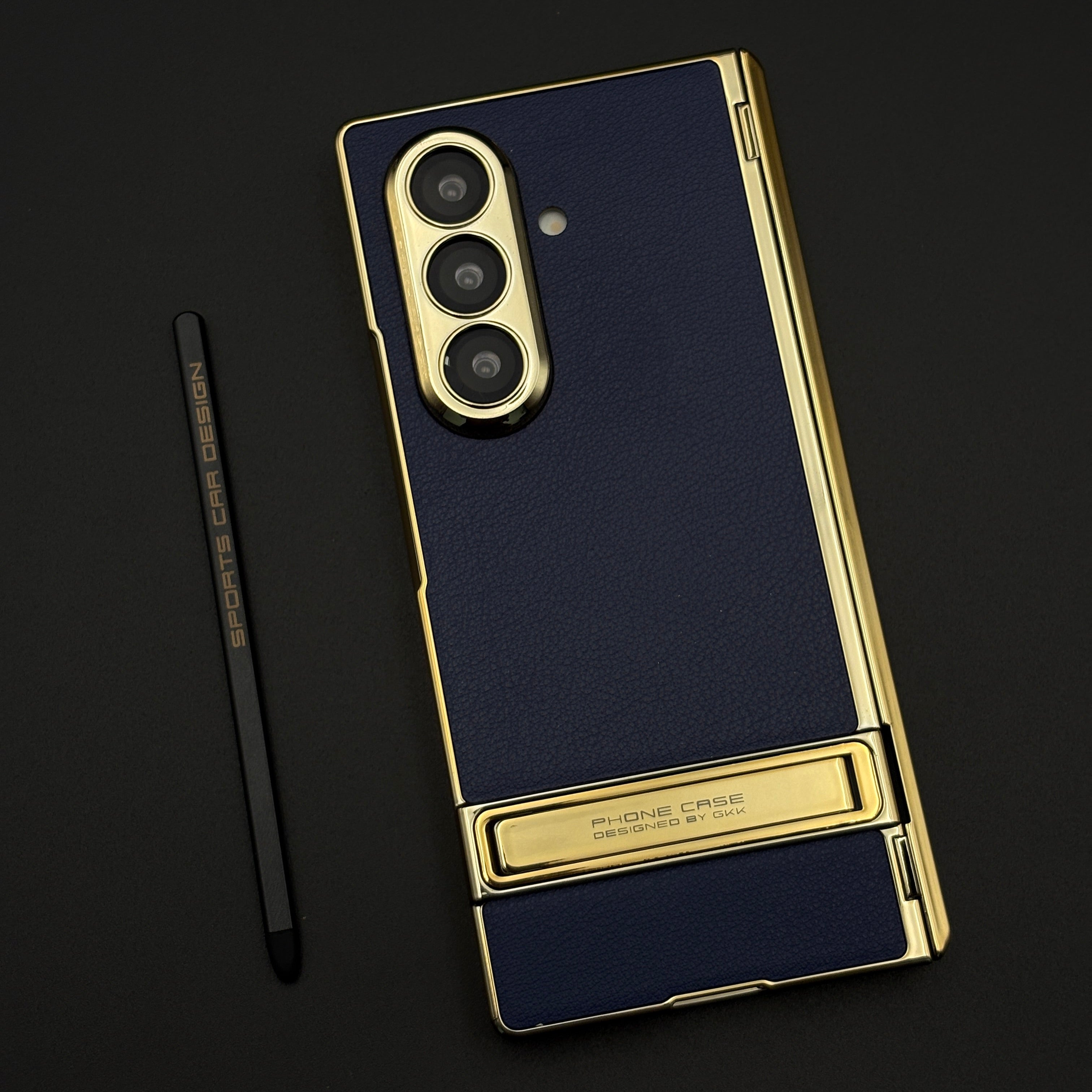 Gold Chrome Hinge Guard Kickstand Pen Case Cover for Samsung Galaxy Z Fold 7