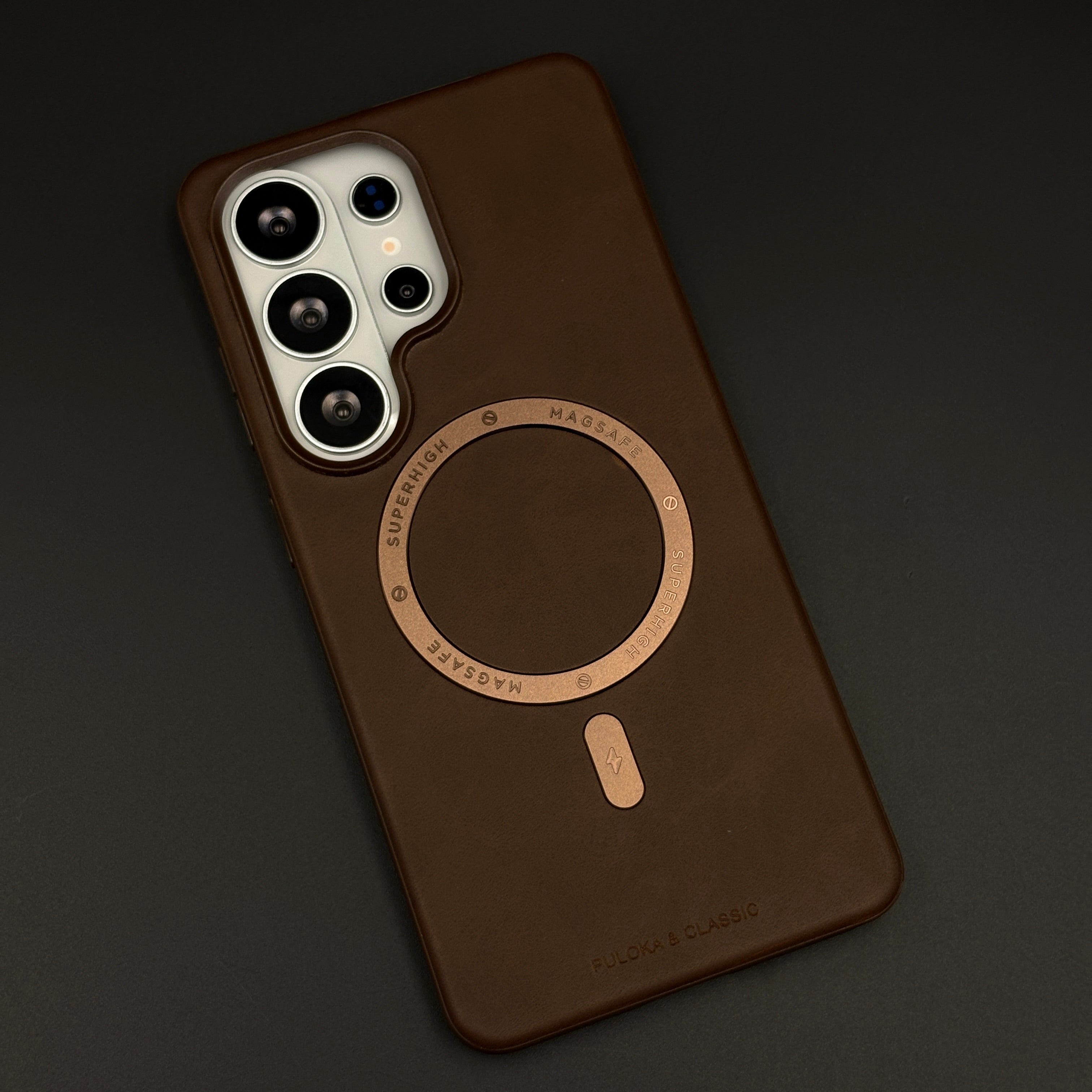 Luxury Leather MagSafe Mobile Case Cover for Samsung Galaxy S26 Ultra | Magnetic Charging Support