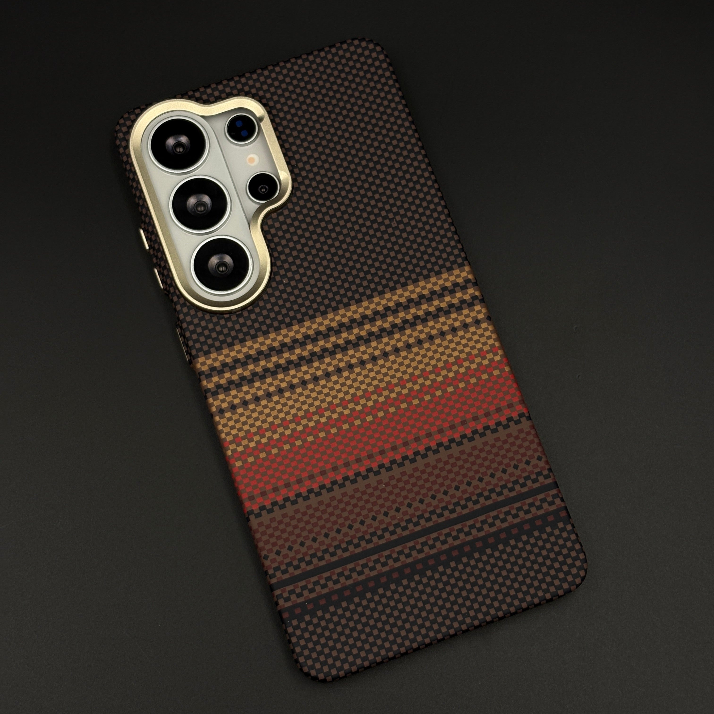 Sunset Stripe Mobile Case Cover for Samsung Galaxy S26 Ultra | Rare Aramid Texture Finish | Real Carbon Fibre Feel | Hidden MagSafe