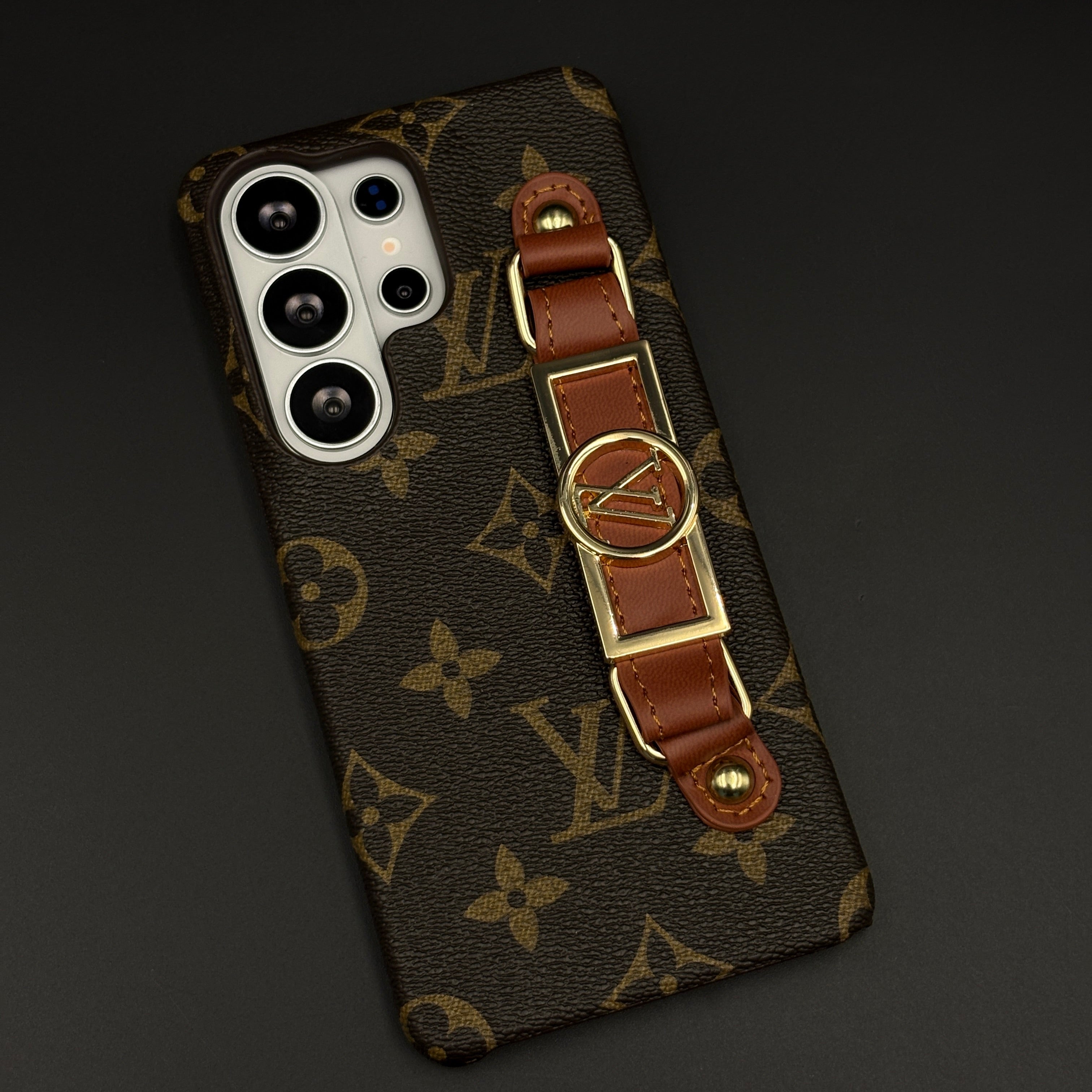 Luxury Brand Leather Case with Gold Buckle Strap for Samsung Galaxy S26 Ultra