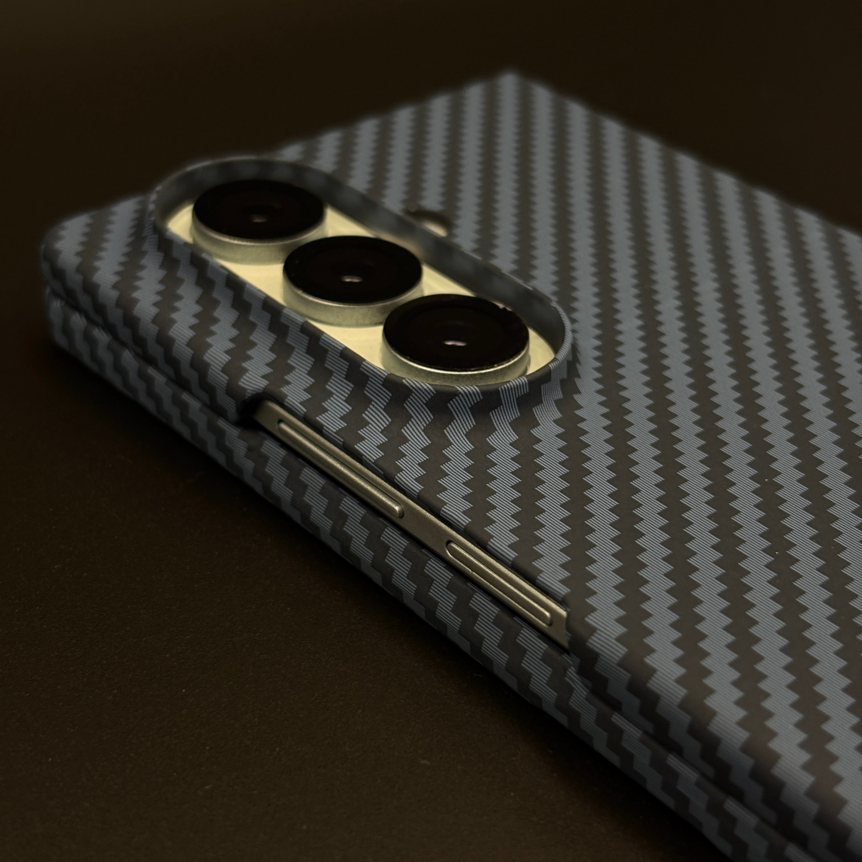 Deep Ocean Blue Hidden MagSafe Carbon Fibre Feel Mobile Case Cover for Samsung Galaxy Z Fold 7 | Slim Protection