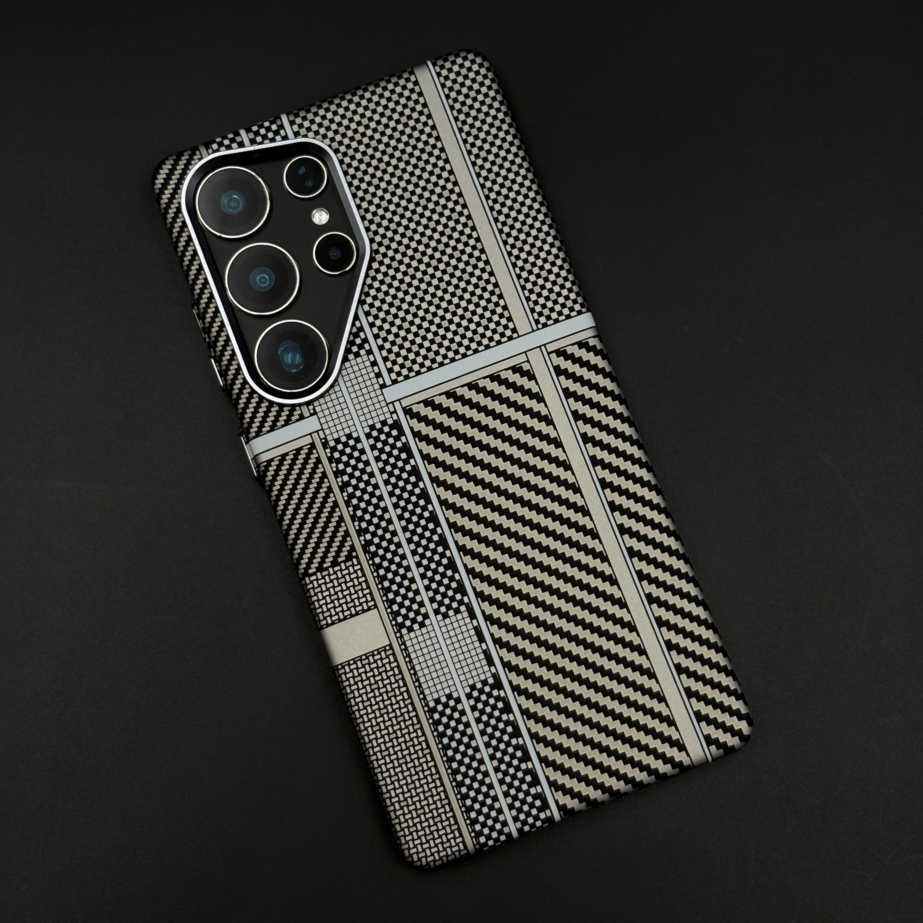 Aramid Texture Case Multi Pattern Gray for Samsung Galaxy S25 Ultra Carbon Fibre Feel | Hidden MagSafe | Ultra Slim Fit
