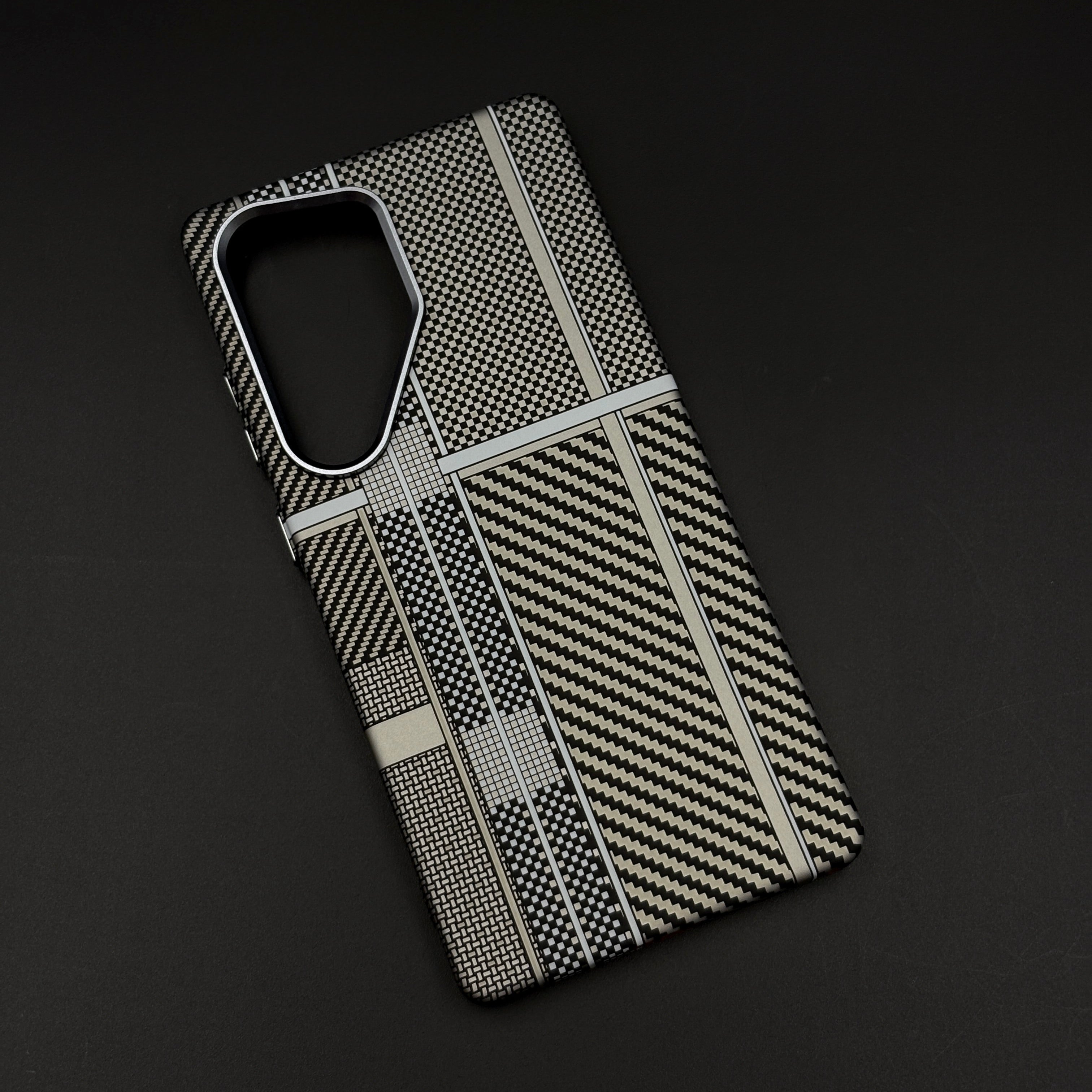 Aramid Texture Case Multi Pattern Gray for Samsung Galaxy S25 Ultra Carbon Fibre Feel | Hidden MagSafe | Ultra Slim Fit