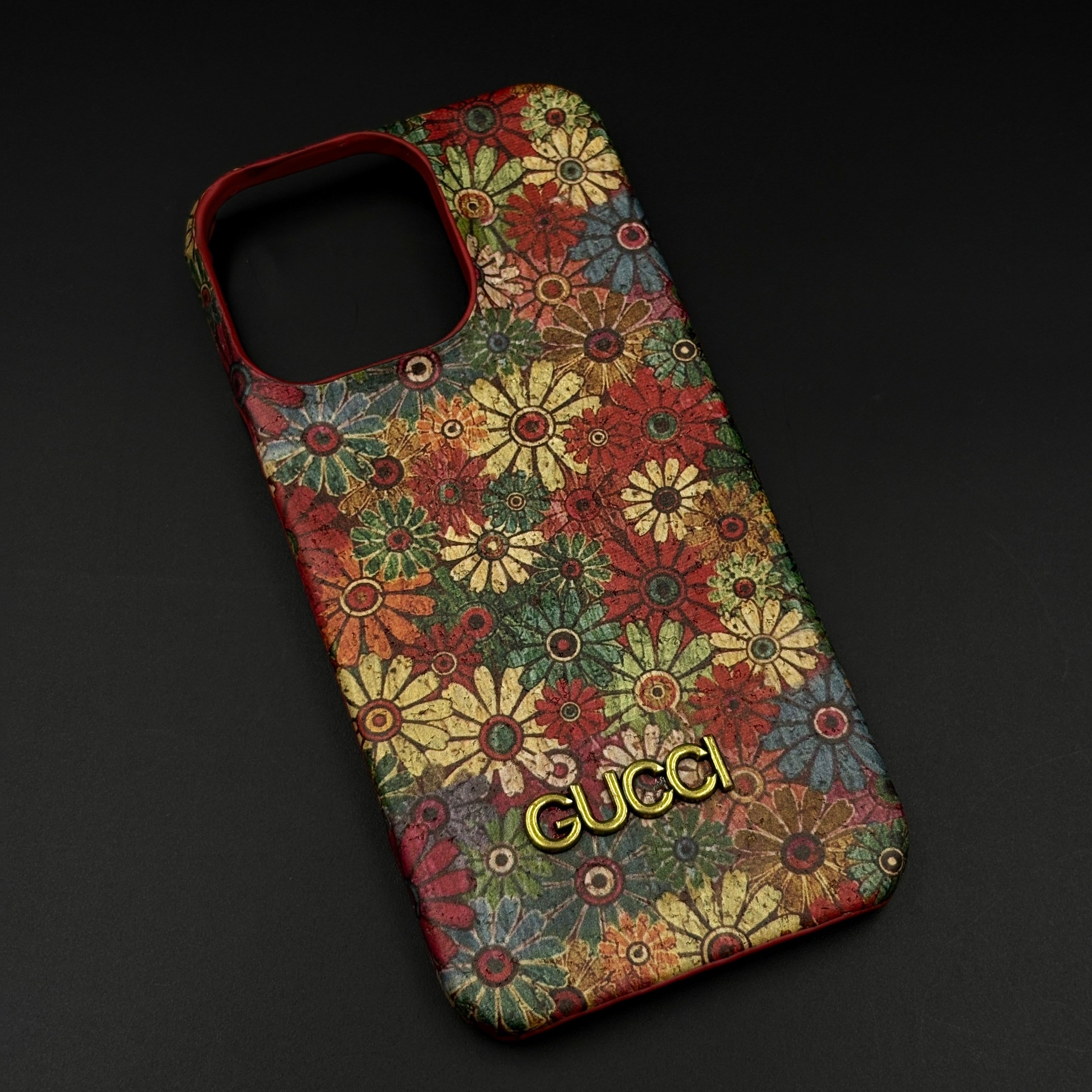 GG Vintage Floral Leather Case for iPhone Series | Luxury Designer Cover