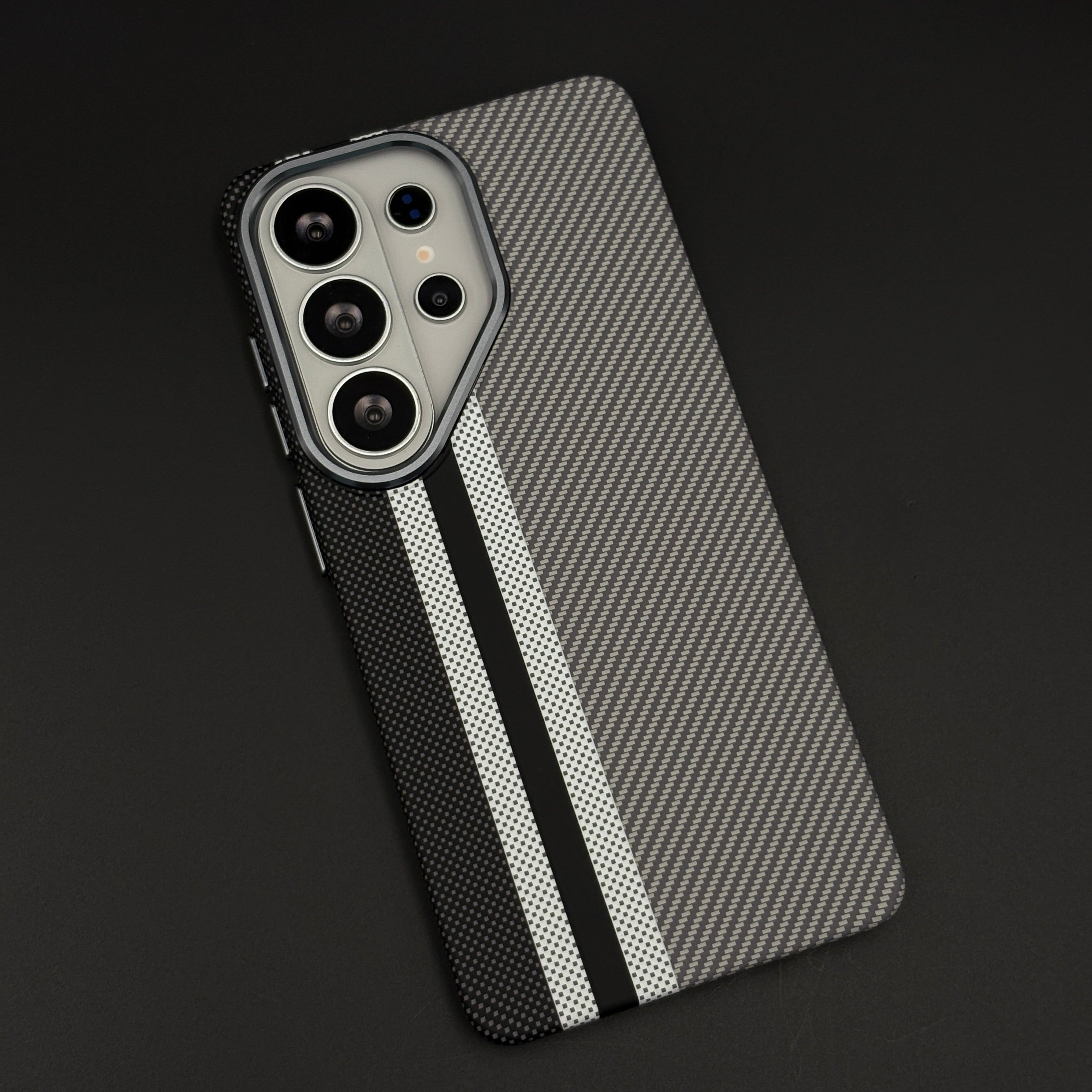 Aramid Texture Case Stripe Pattern Gray for Samsung Galaxy S26 Ultra Carbon Fibre Feel | Hidden MagSafe | Ultra Slim Fit