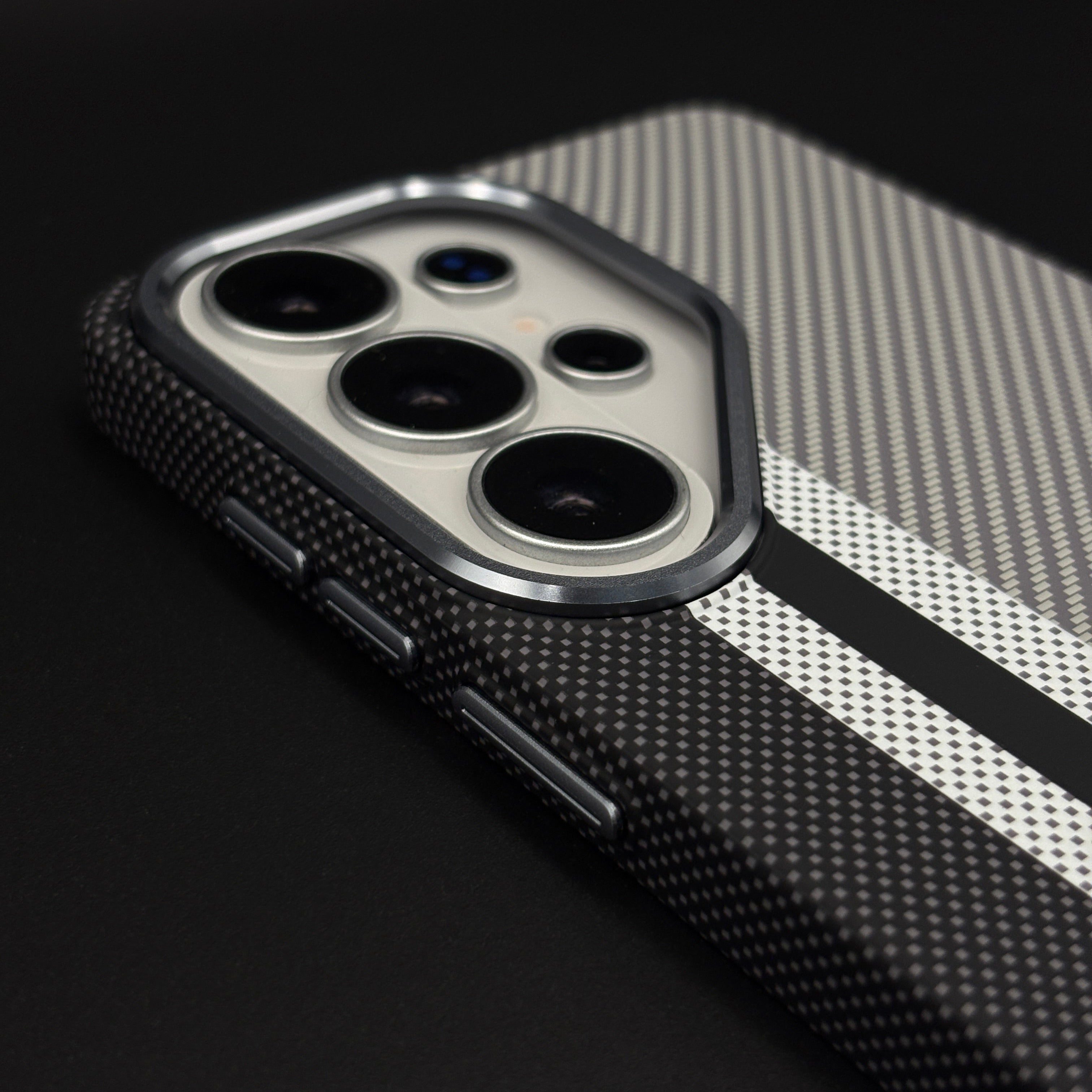 Aramid Texture Case Stripe Pattern Gray for Samsung Galaxy S26 Ultra Carbon Fibre Feel | Hidden MagSafe | Ultra Slim Fit