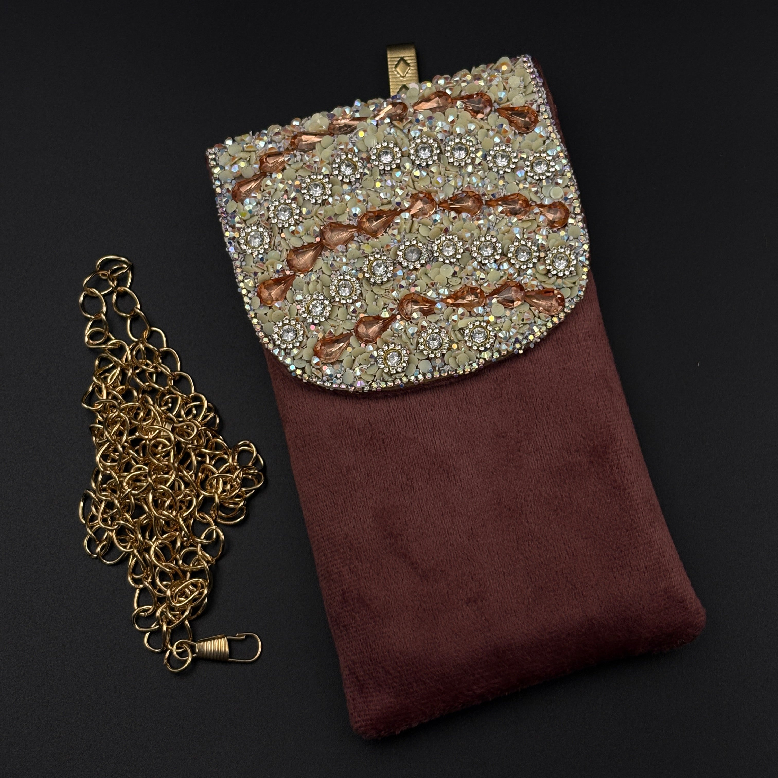 Festive Raksha Bandhan Golden Mosaic Luxe Universal Mobile Pouch with Sling