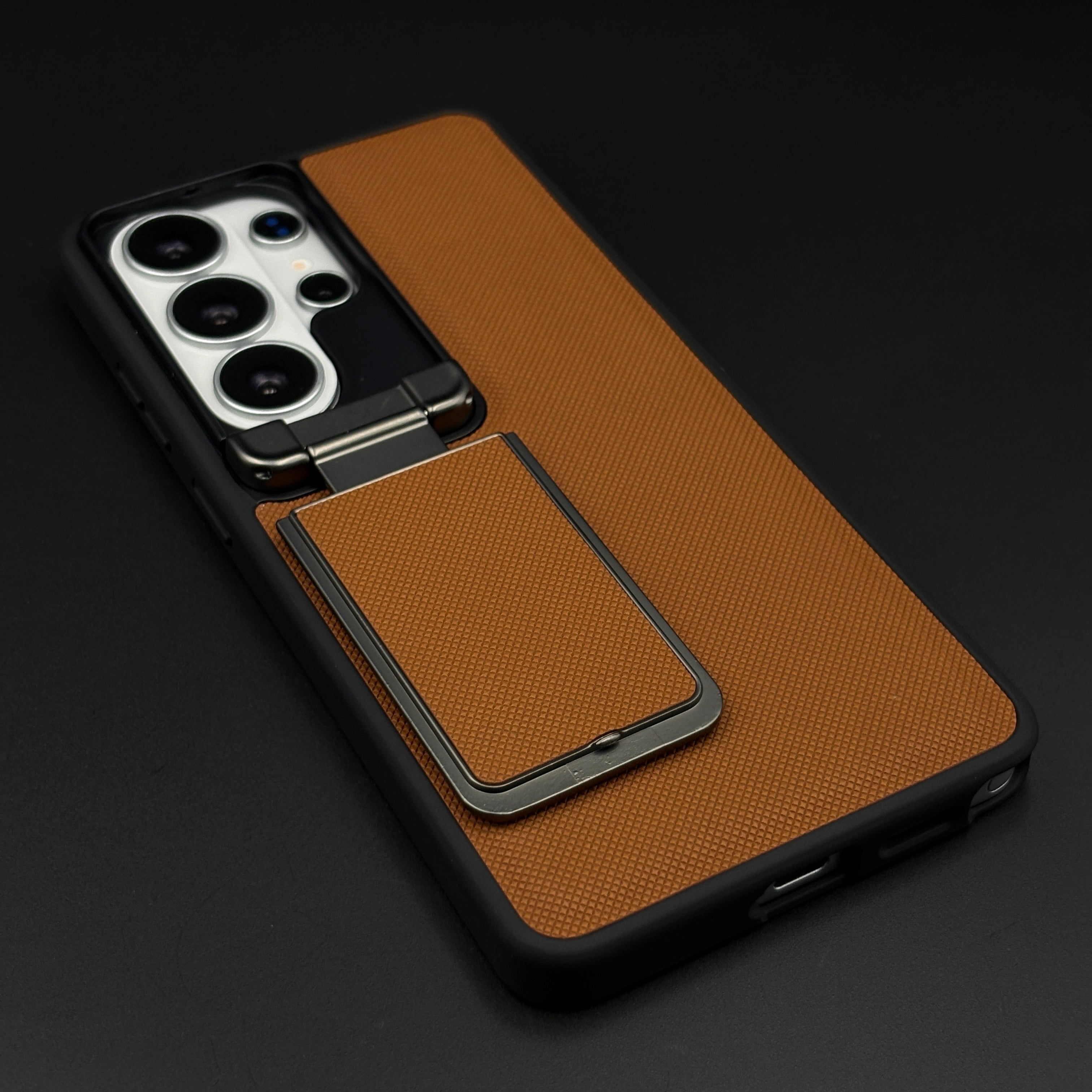 Dotted Leather Feel Case with Foldable Stand for Samsung Galaxy S26 Ultra | Premium Grip | Kickstand Style