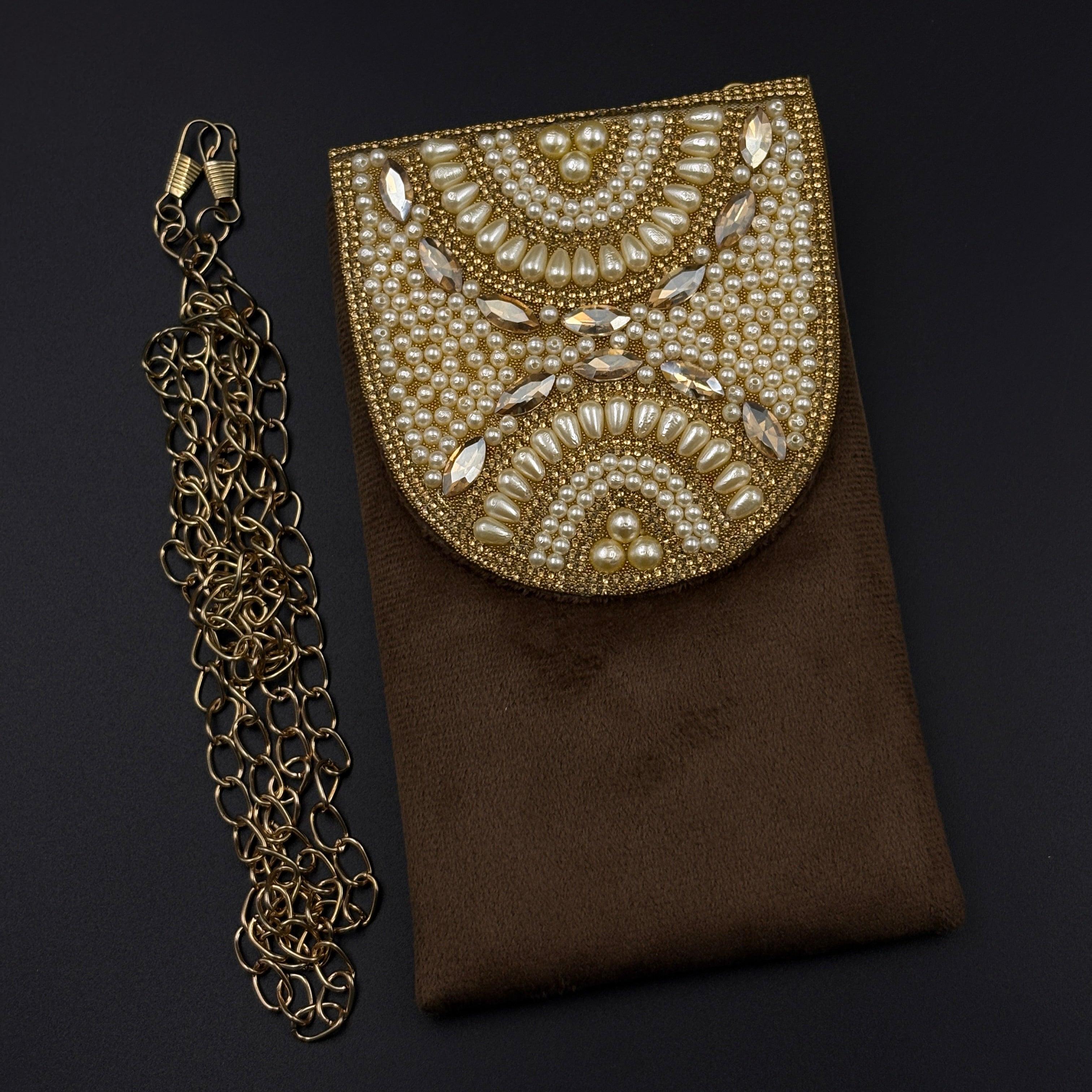 Festive Raksha Bandhan Pearl Cascade Universal Mobile Pouch with Sling