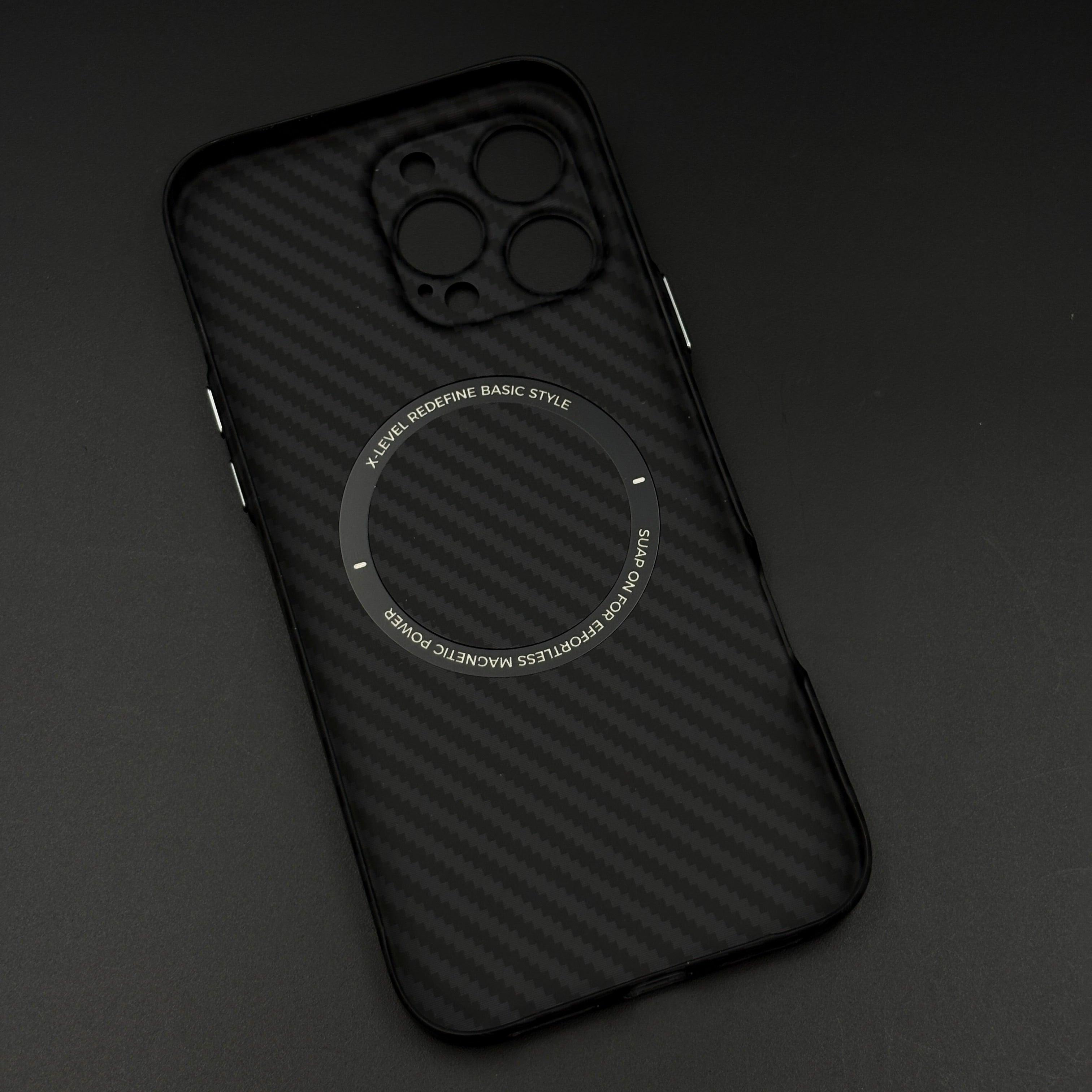 Hidden MagSafe Nanofiber Carbon Case for iPhone | Lightweight | Wireless Charging Support