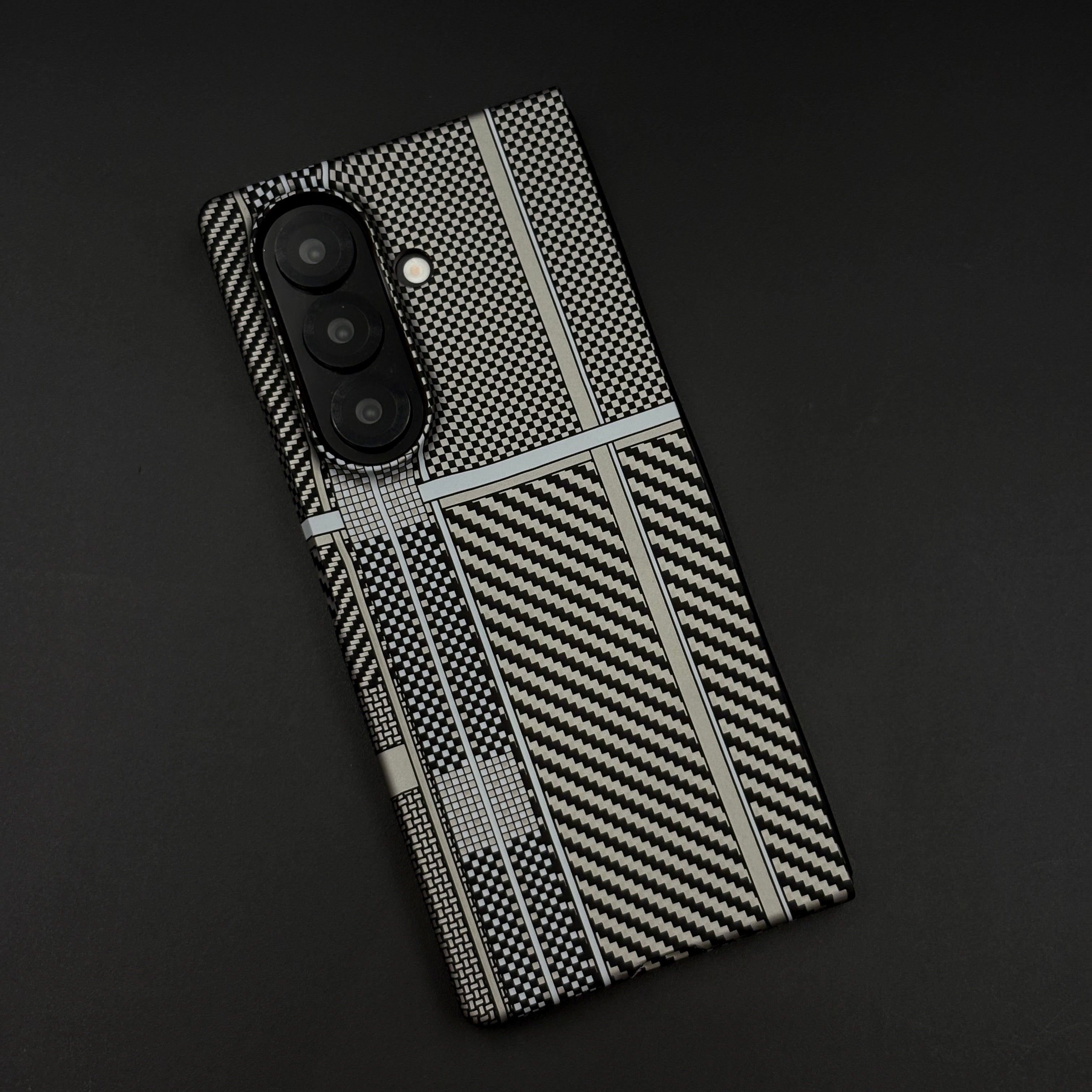 Aramid Texture Case Multi Pattern Gray for Samsung Galaxy Z Fold 6 Carbon Fibre Feel | Hidden MagSafe | Ultra Slim Fit