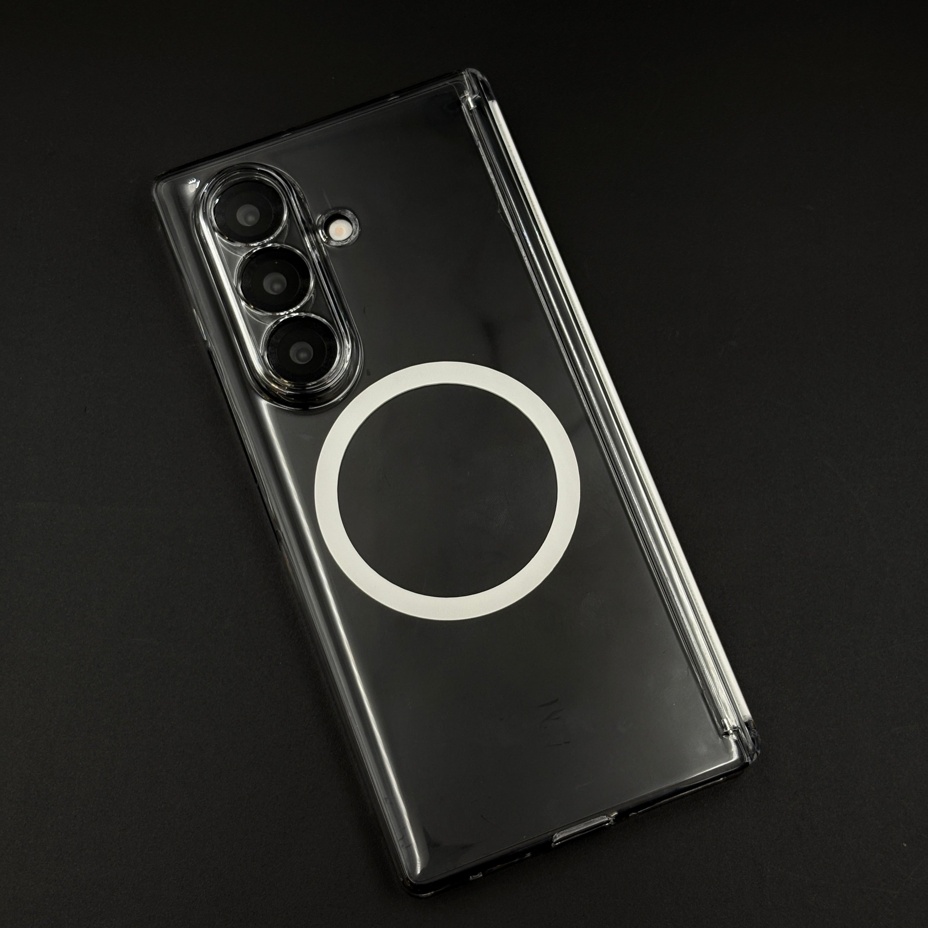 MagSafe Clear Case Non-Yellowing Transparent Cover for Samsung Galaxy Z Fold 7 | Hinge Protection