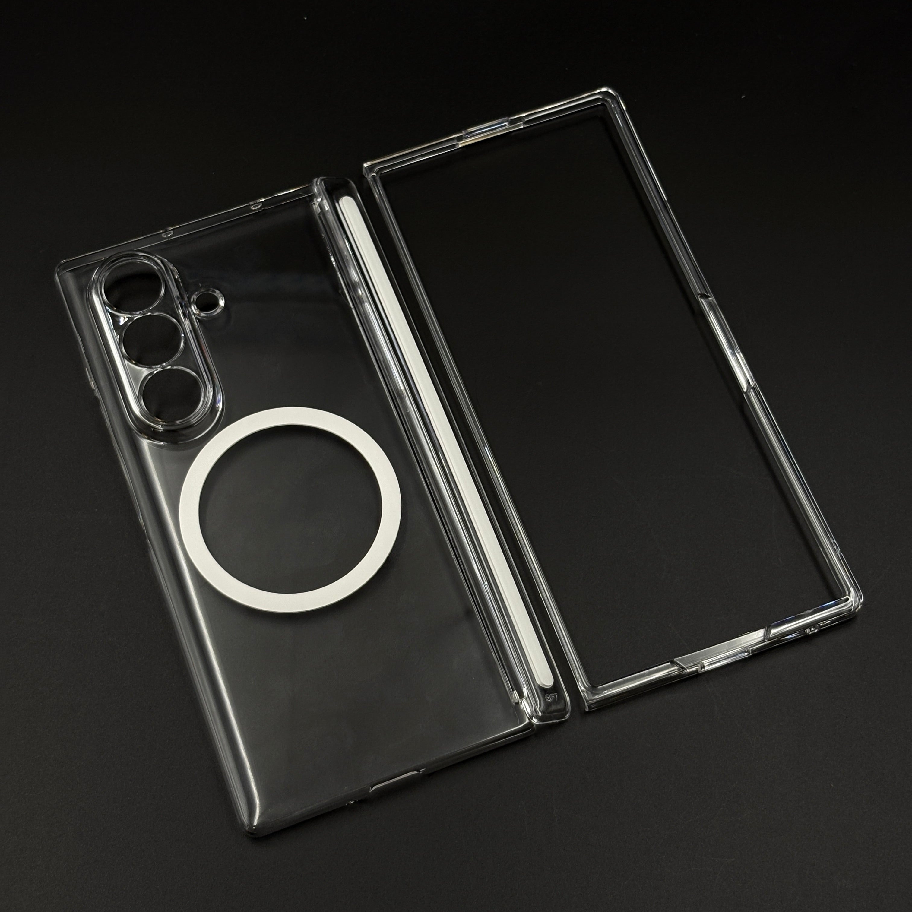 MagSafe Clear Case Non-Yellowing Transparent Cover for Samsung Galaxy Z Fold 7 | Hinge Protection