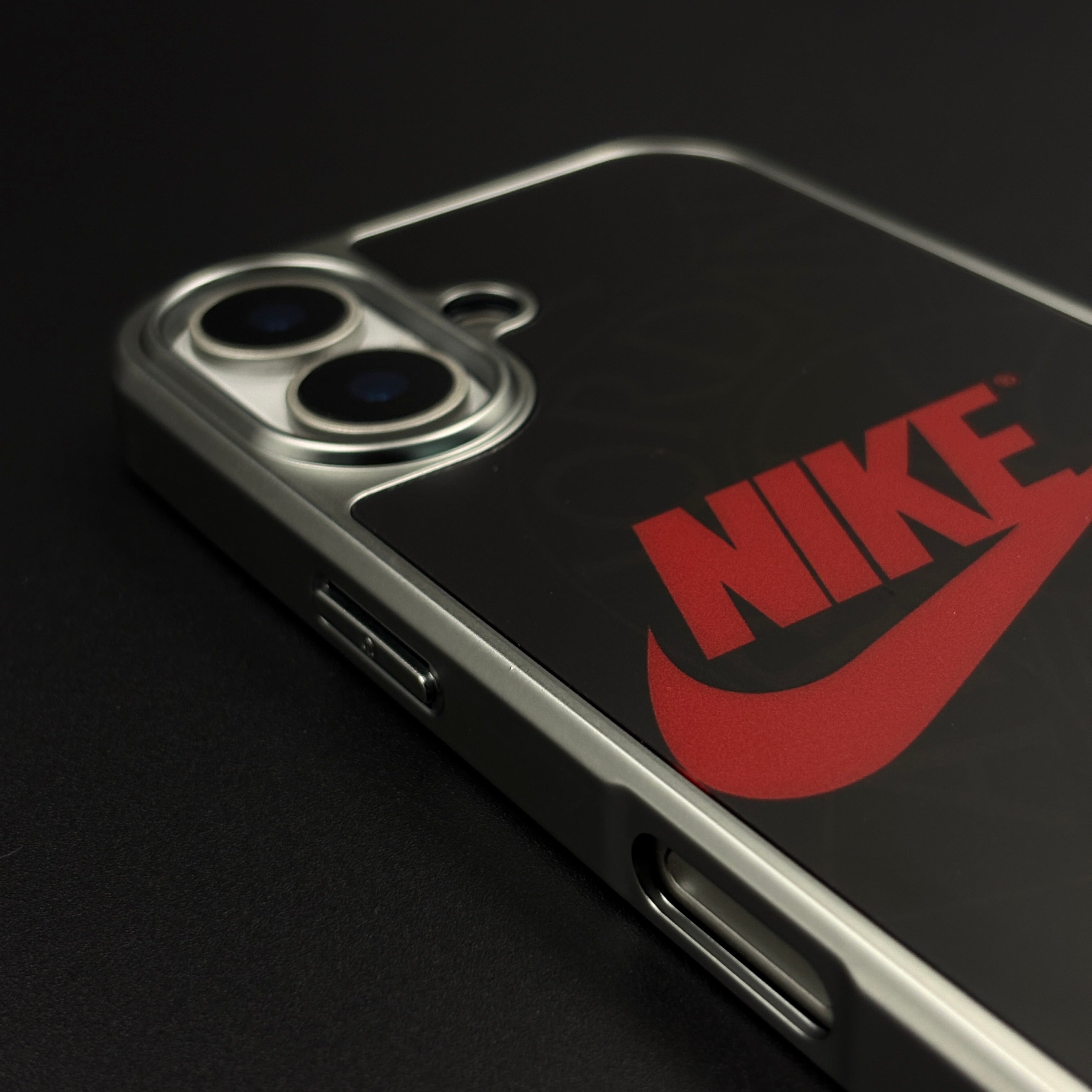 Luxury Sport Brand Black Case with Metallic Emblem for iPhone 17