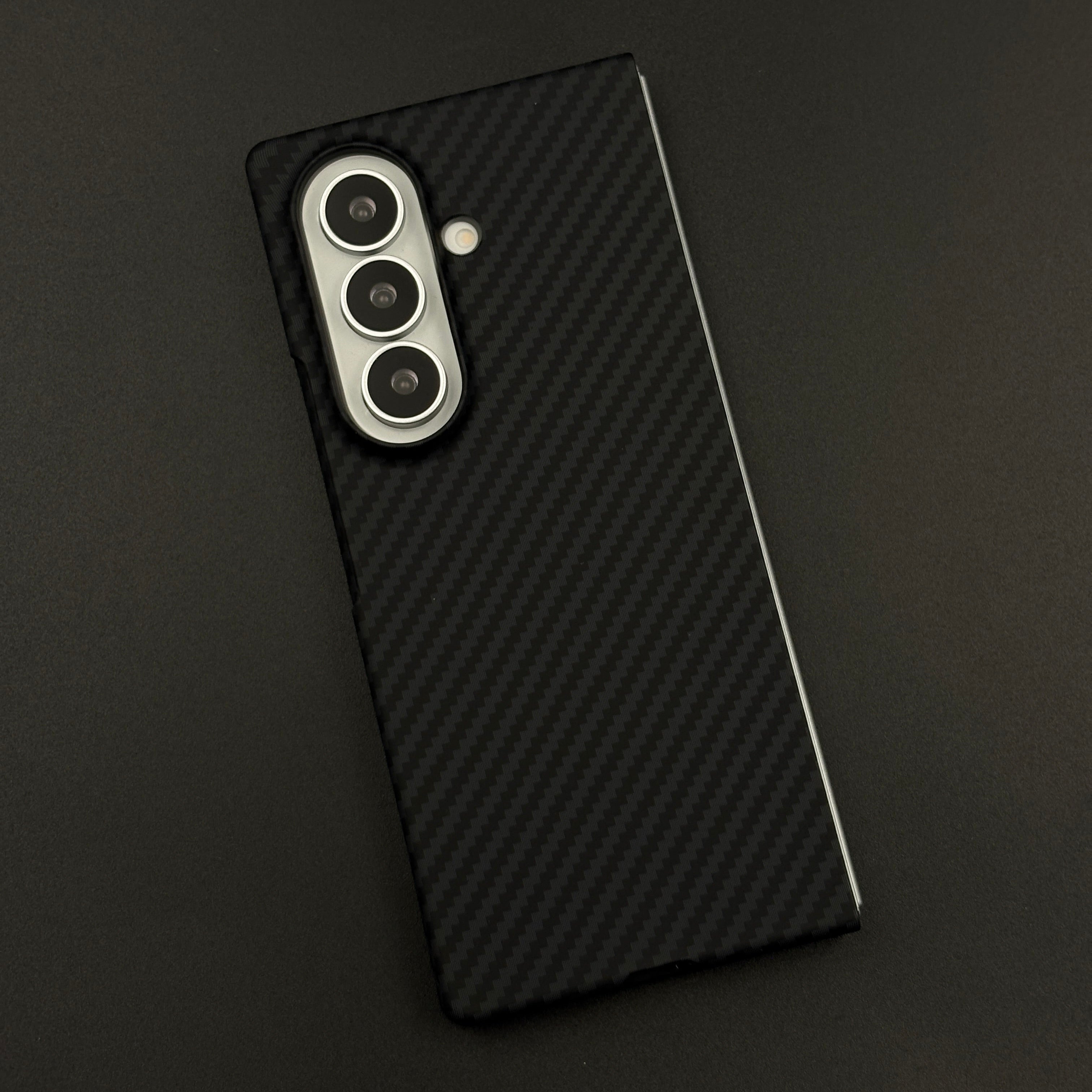 Black Premium Slim Case for Samsung Galaxy Z Fold 8 Ultra | Rare Aramid Texture Finish | Real Carbon Fibre Feel | Hidden MagSafe