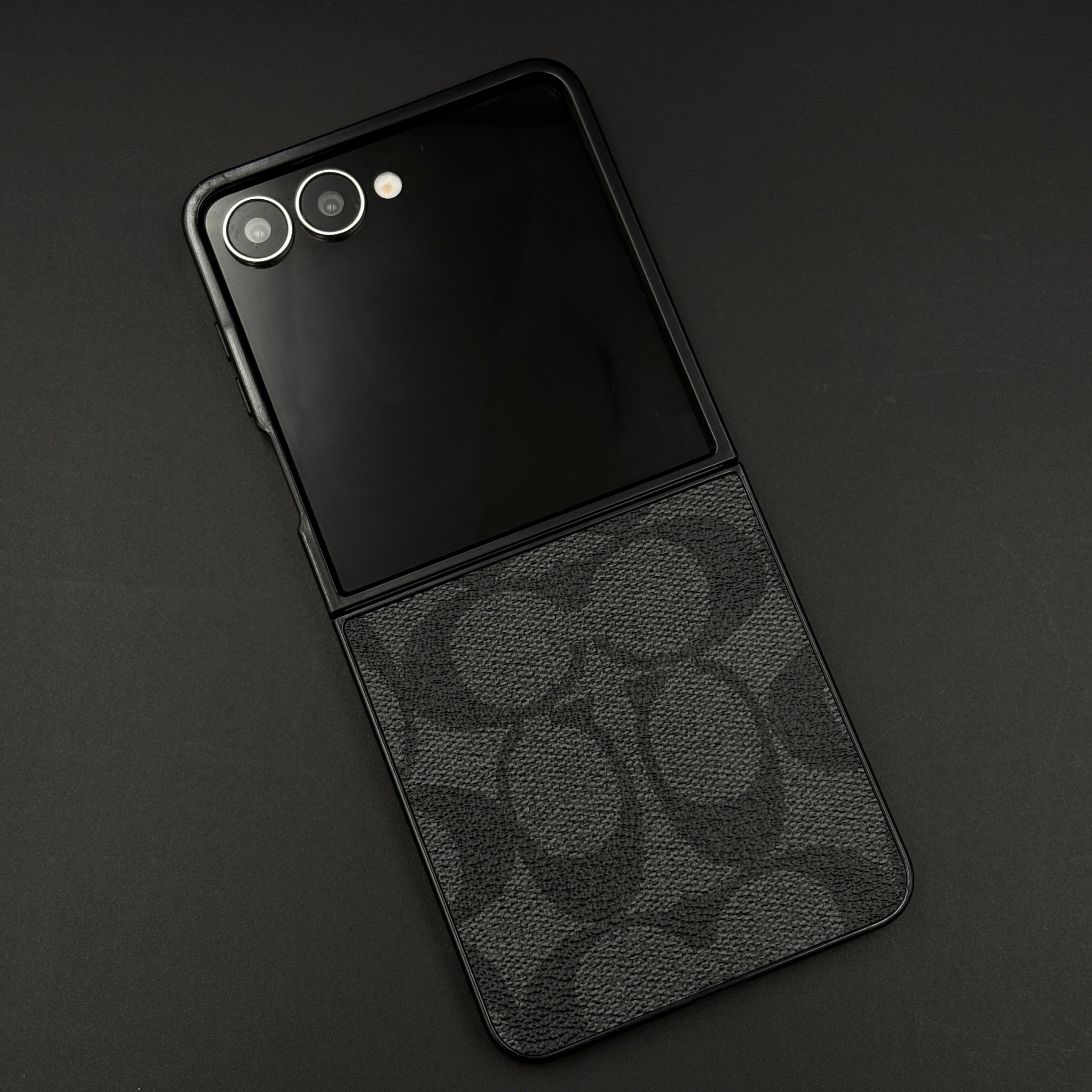 CC Pattern PU Leather Case Cover for Samsung Galaxy Z Flip 7 | Iconic Luxury Brand | Slim Designer Fit