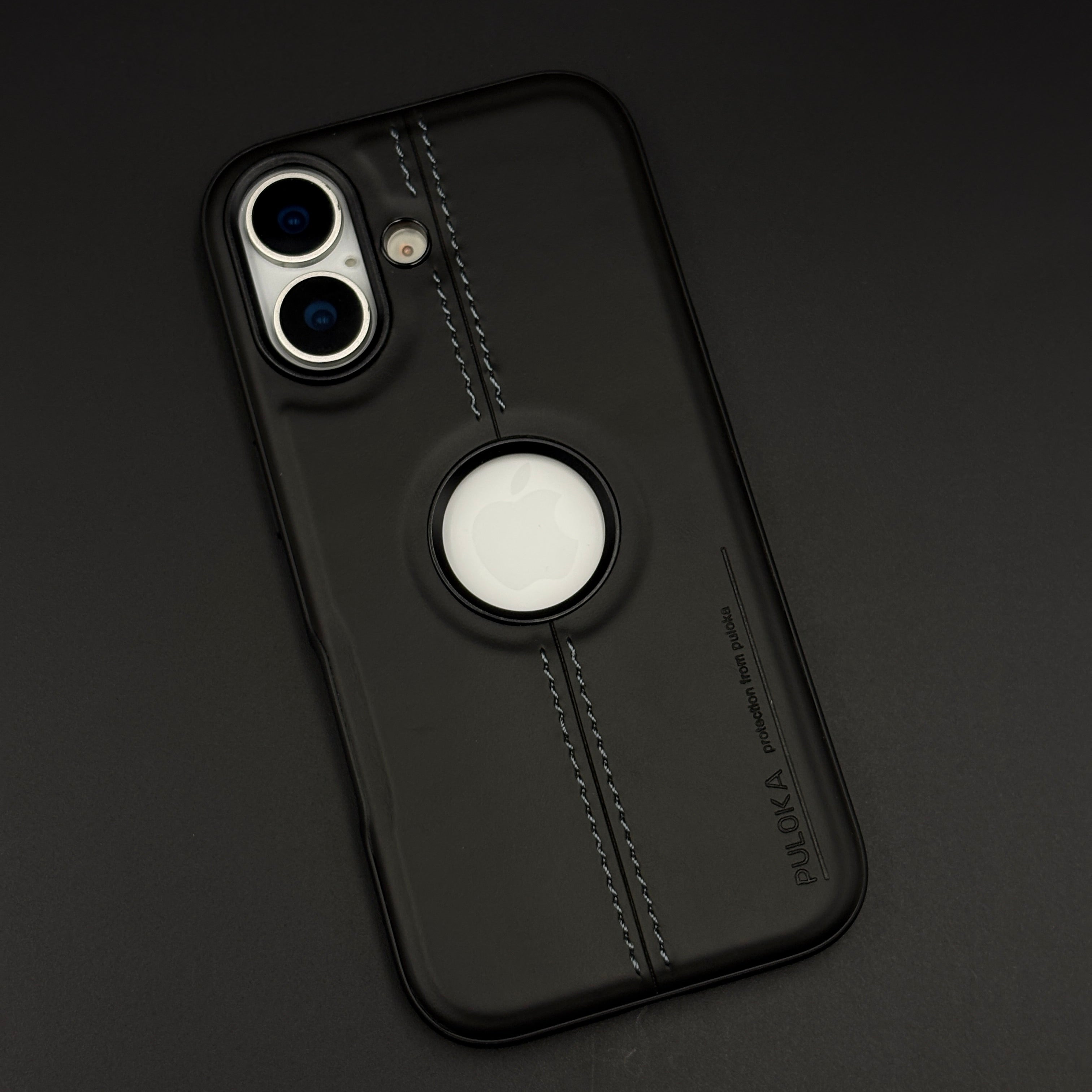 Stitched Leather Logo Cut Mobile Case Cover for iPhone 17