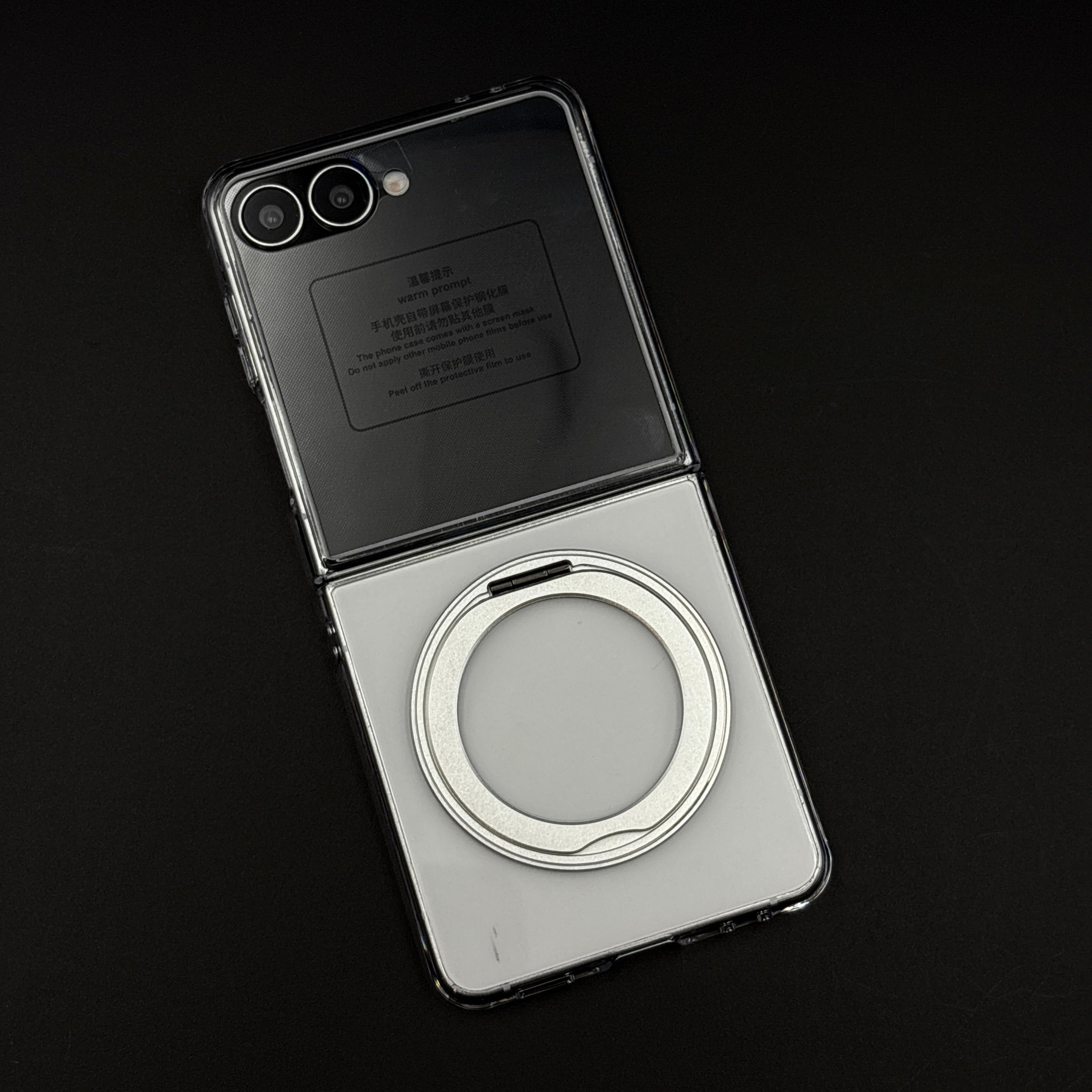 Premium Transparent Case with 360° Rotating Kickstand for Samsung Galaxy Z Flip 7 | No-Yellowing | Sleek Fit