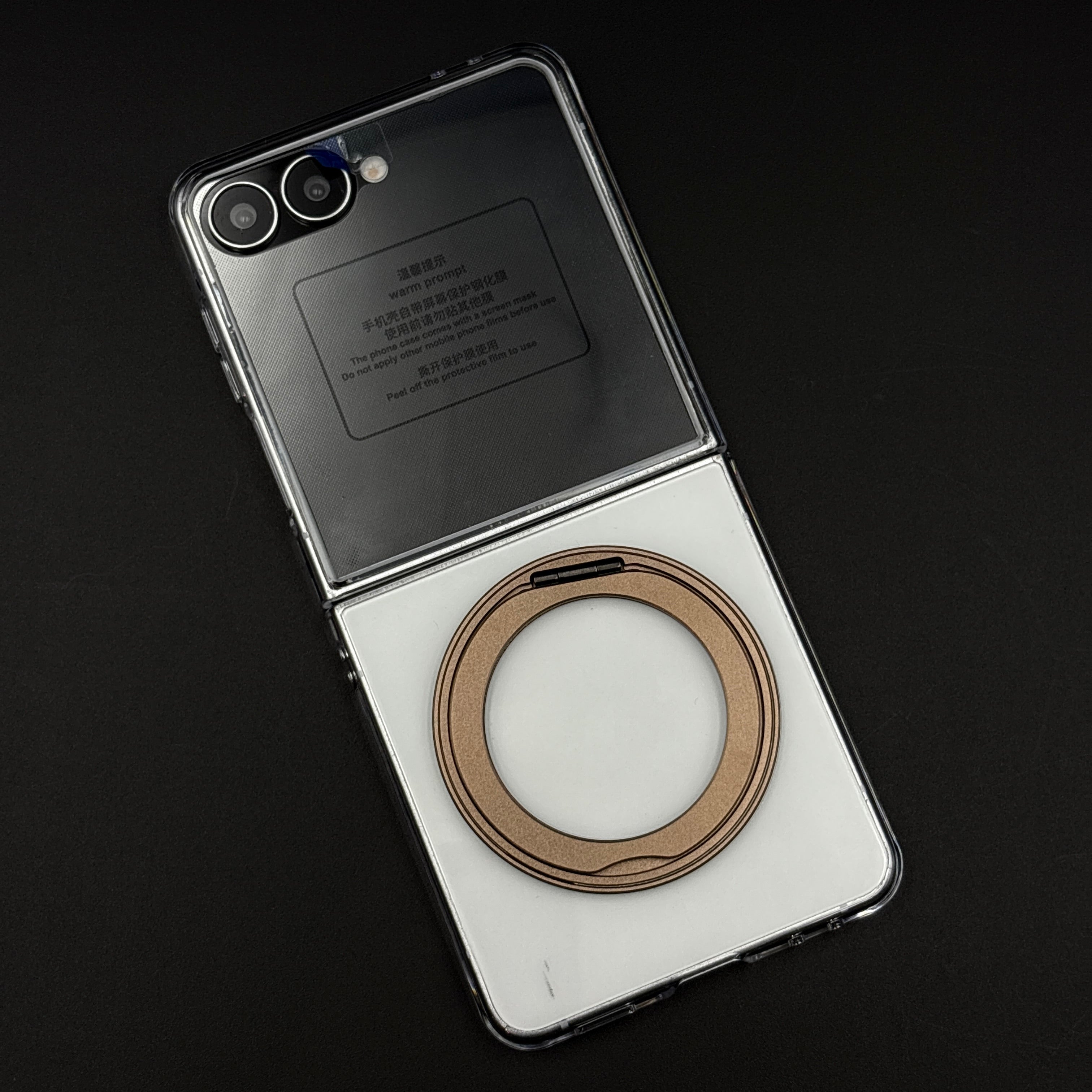 Premium Transparent Case with 360° Rotating Kickstand for Samsung Galaxy Z Flip 7 | No-Yellowing | Sleek Fit