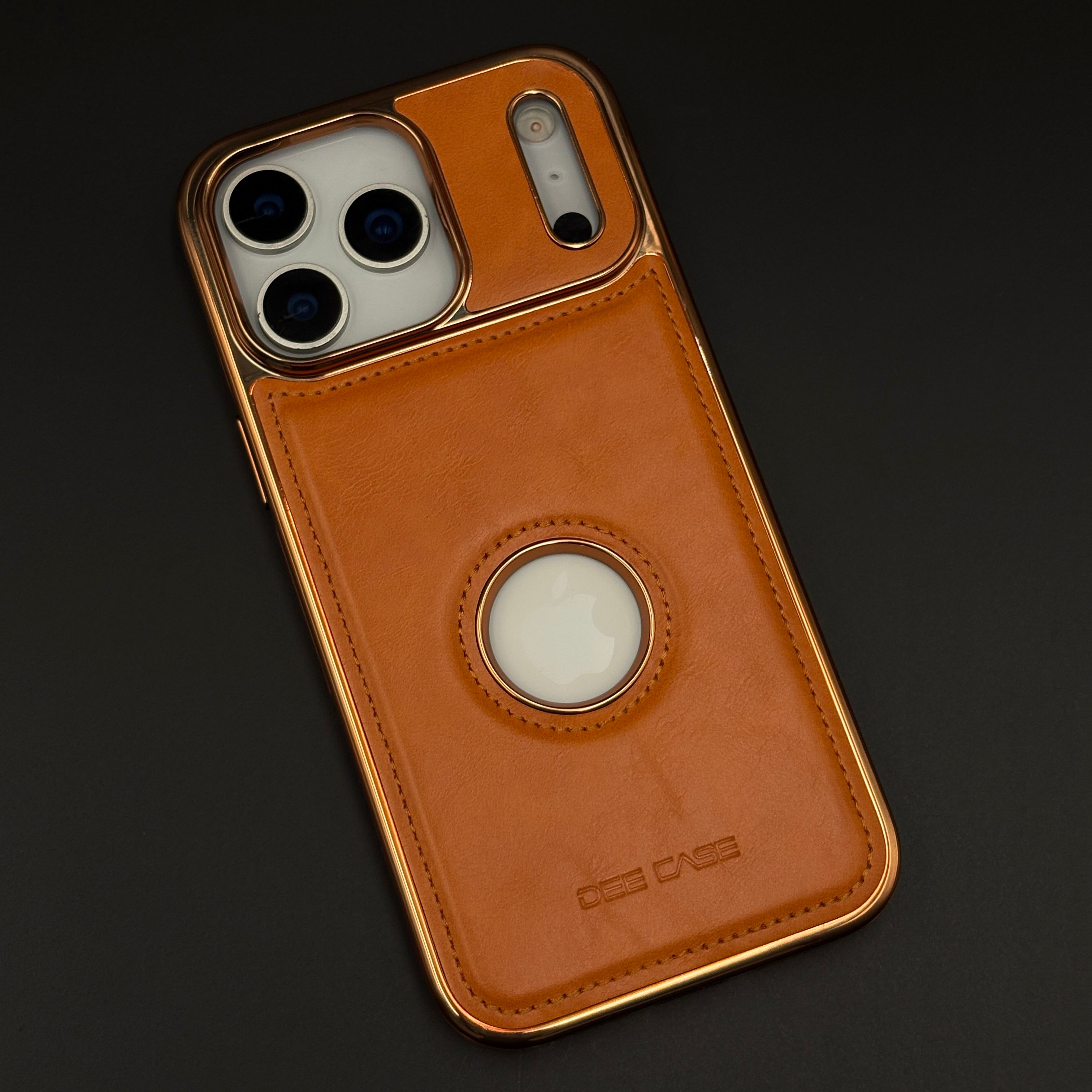 Leather Logo Cut Stitched Mobile Case Cover for iPhone 17 Series