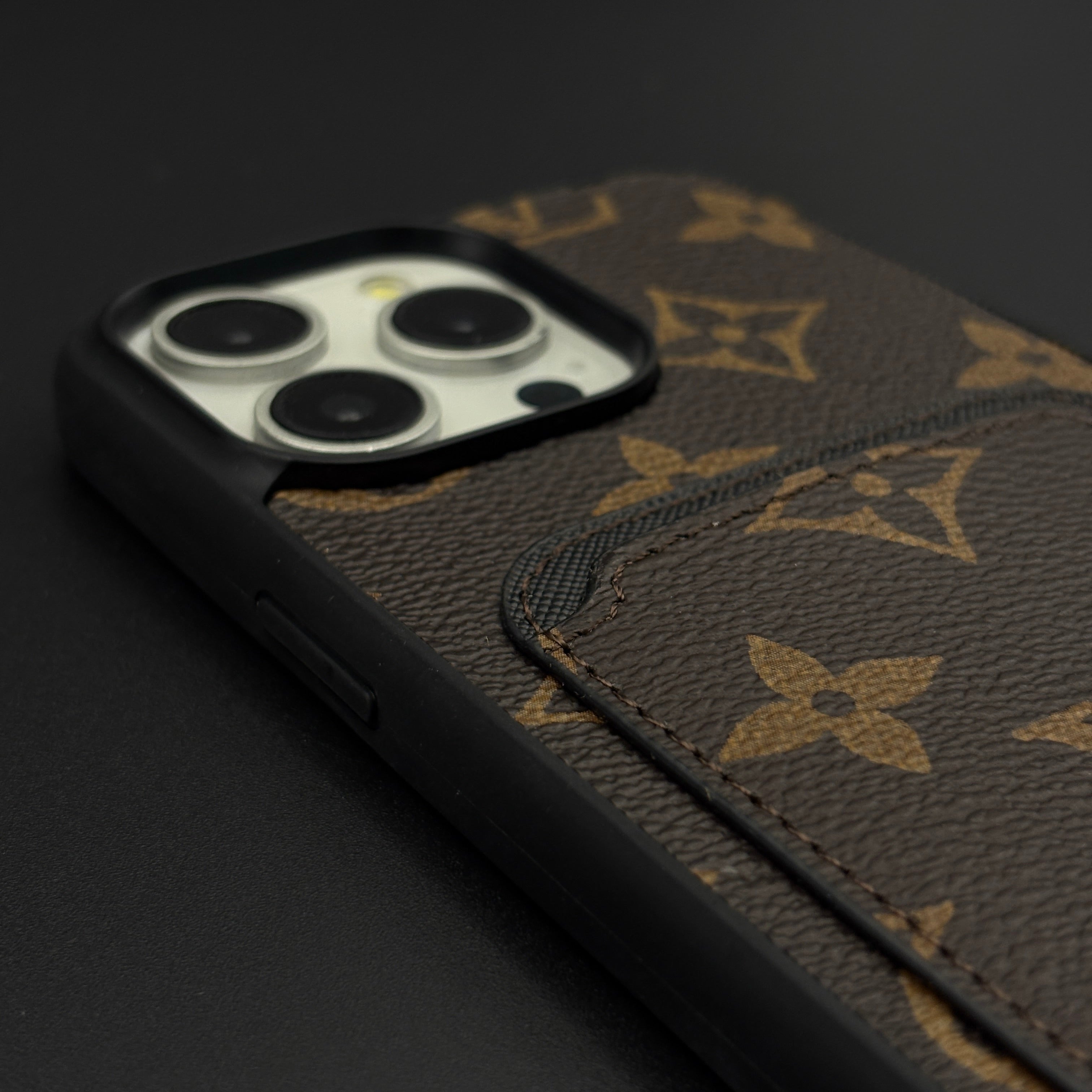 Luxury Monogram Cardholder Case for iPhone 15 Pro Max